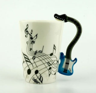 Music-Themed Ceramic Mug – Unique Instrument Handle