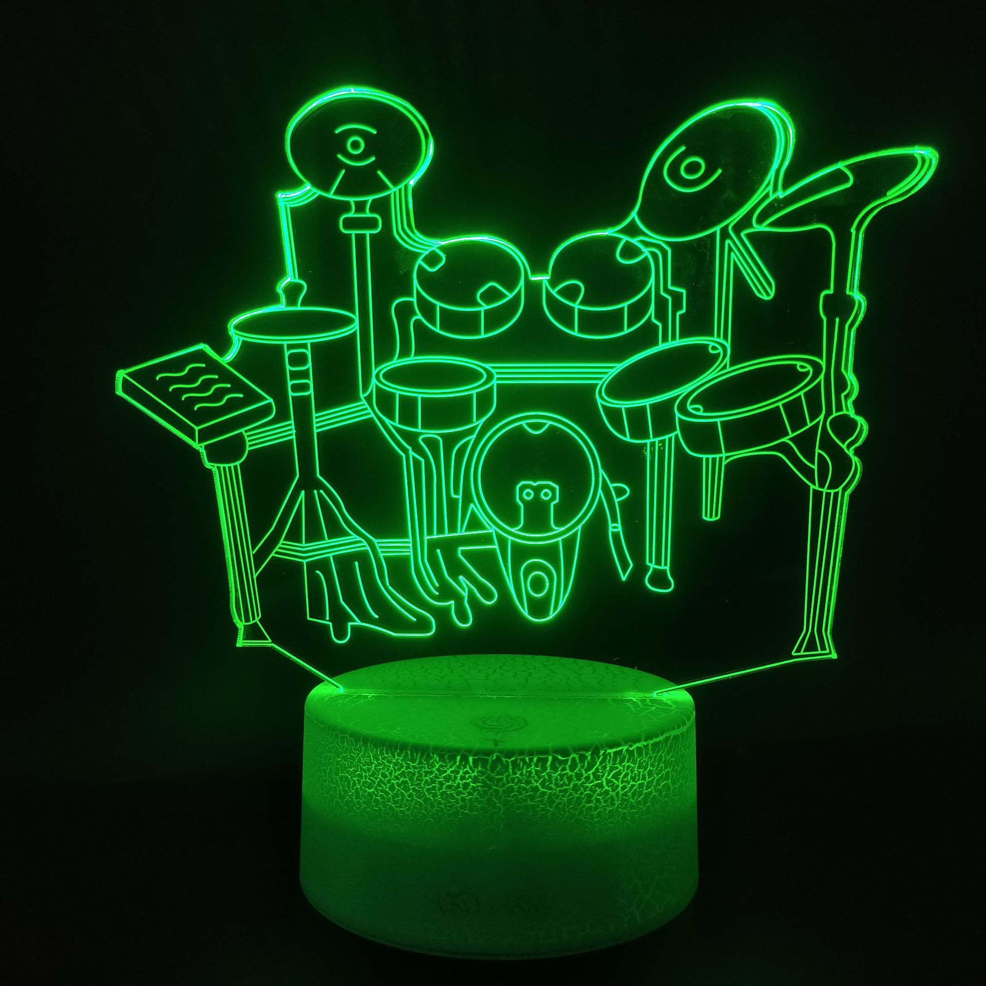 3D Drum Kit Night Light – Color-Changing LED Lamp