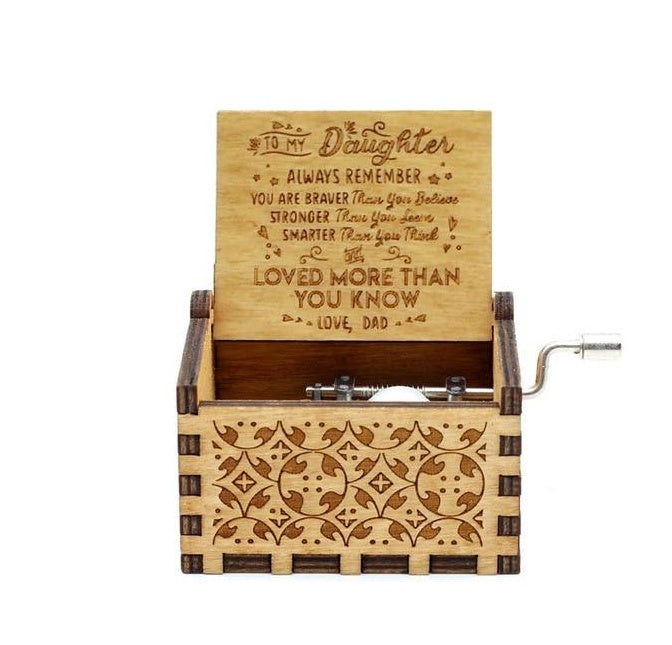 Wooden Hand Crank Music Box – Portable Melody Box