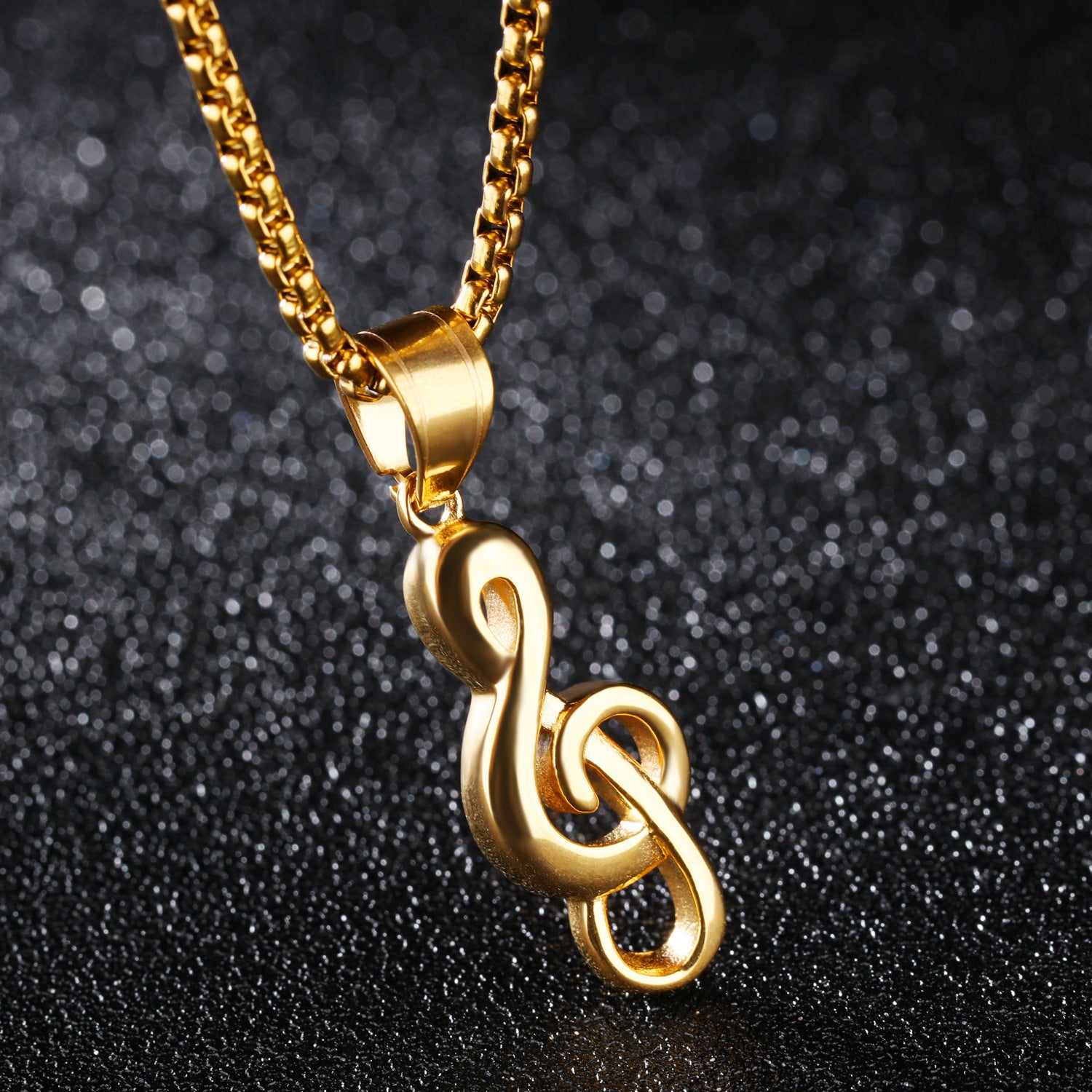 Music Symbol Necklace – Stylish Titanium Steel Pendant for Music Lovers