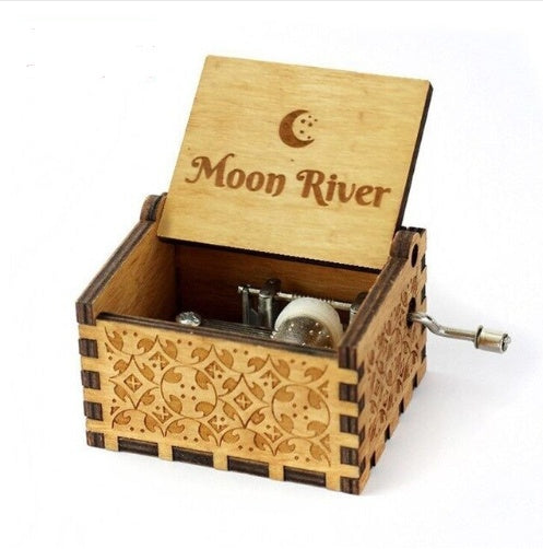 Wooden Hand Crank Music Box – Portable Melody Box