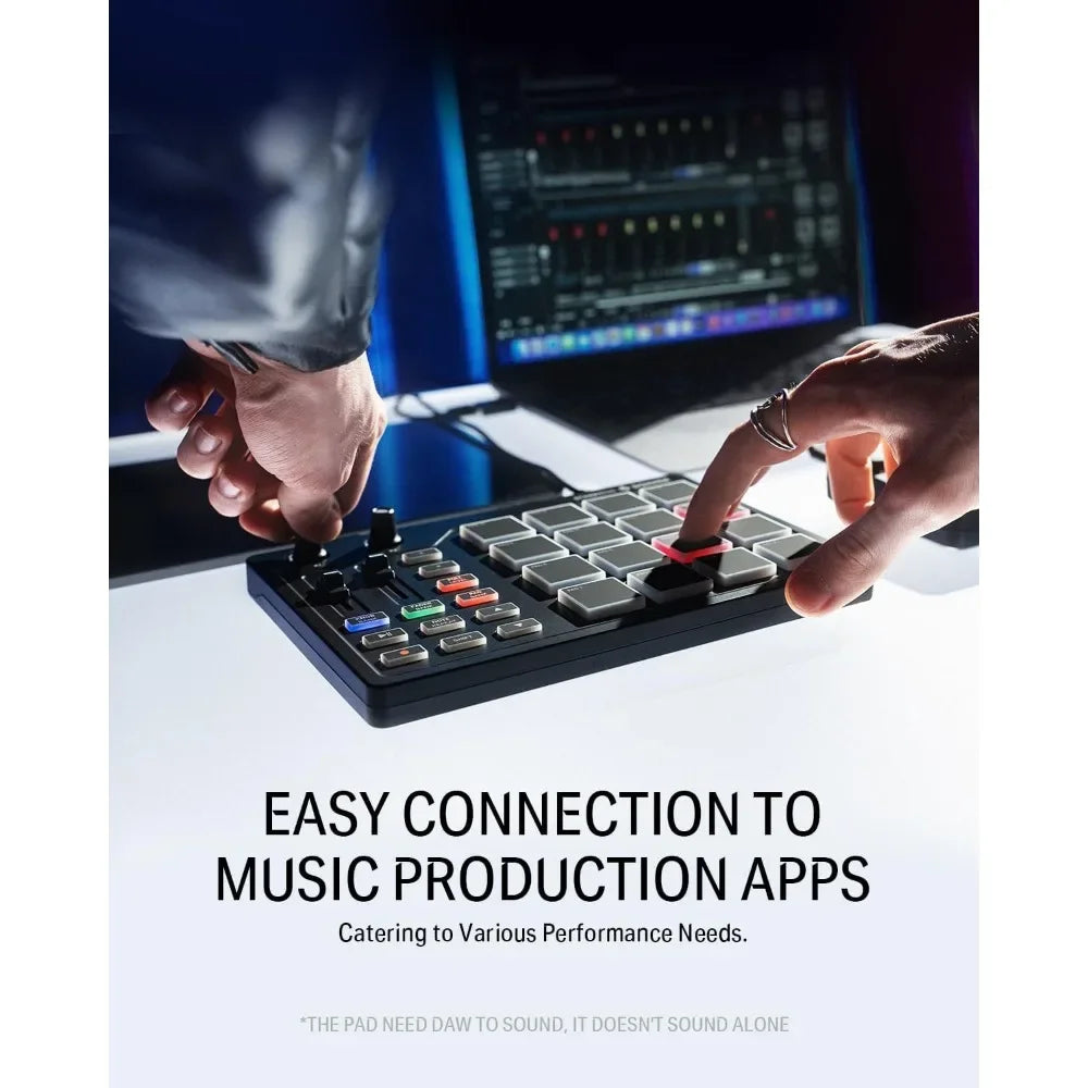 Donner Drum Pad Controller – Professional Drum Machine with Faders & Knobs for Music Production