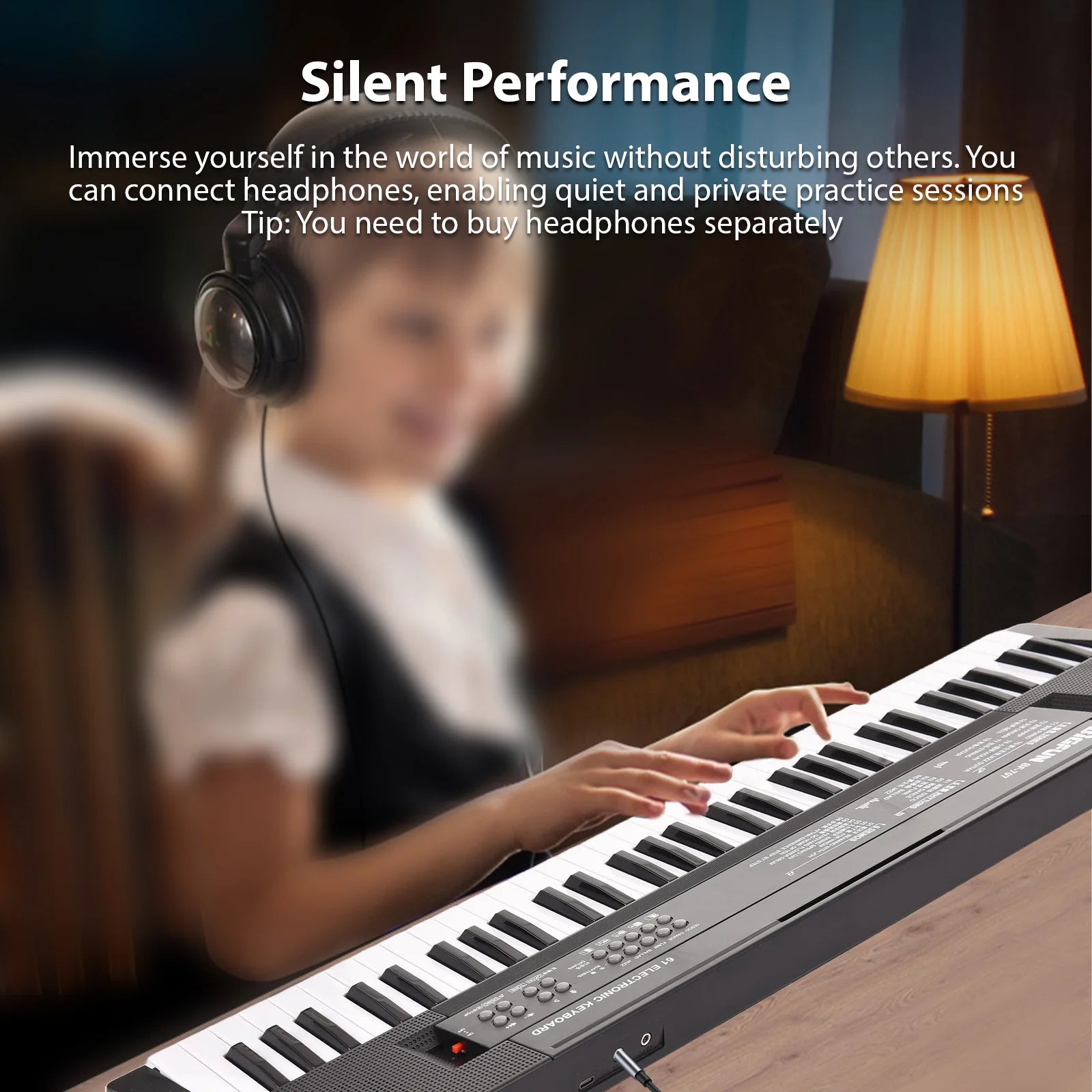 61-Key Electronic Keyboard Piano – Dual Speakers with Microphone for Beginners