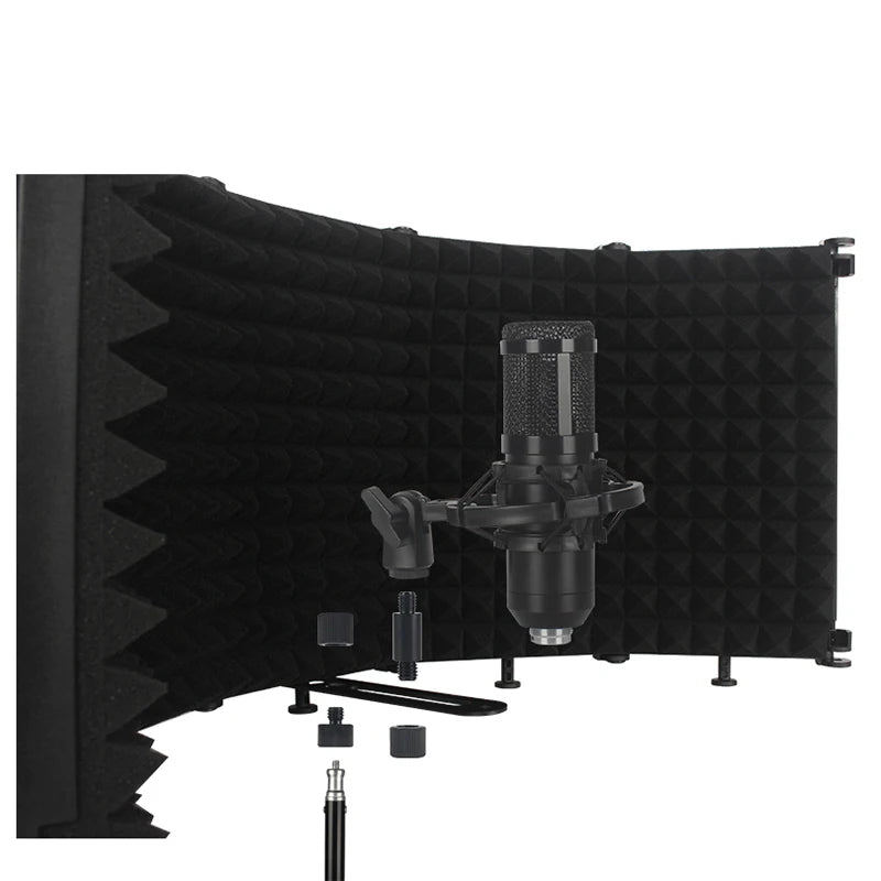 Microphone Isolation Shield – Portable Foldable 5 Panel Reflection Filter