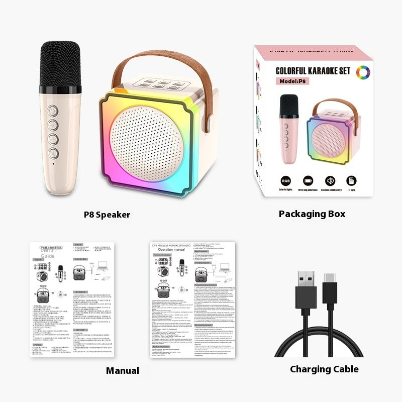Double Microphone Speaker – USB-Powered Music & Outdoor Karaoke