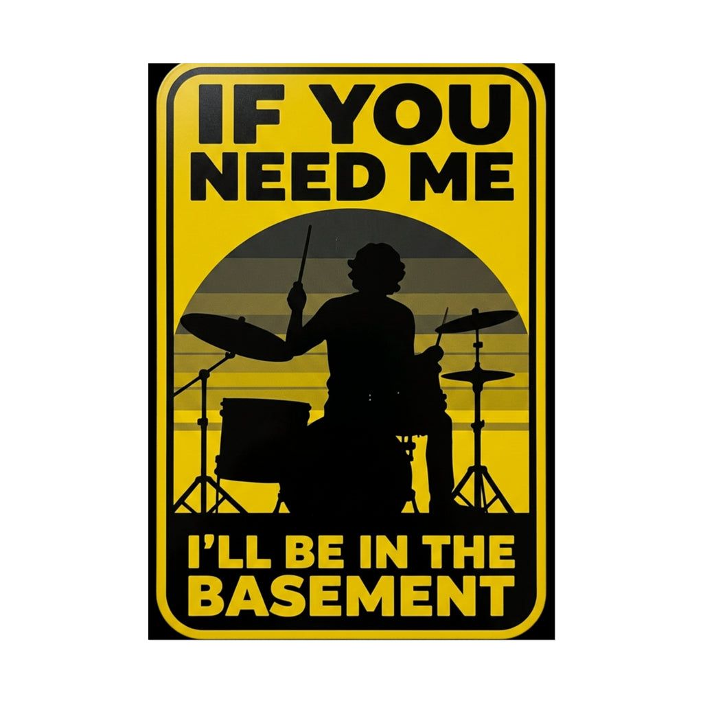 I'll Be In The Basement Drummer Poster – Drum Player Wall Art