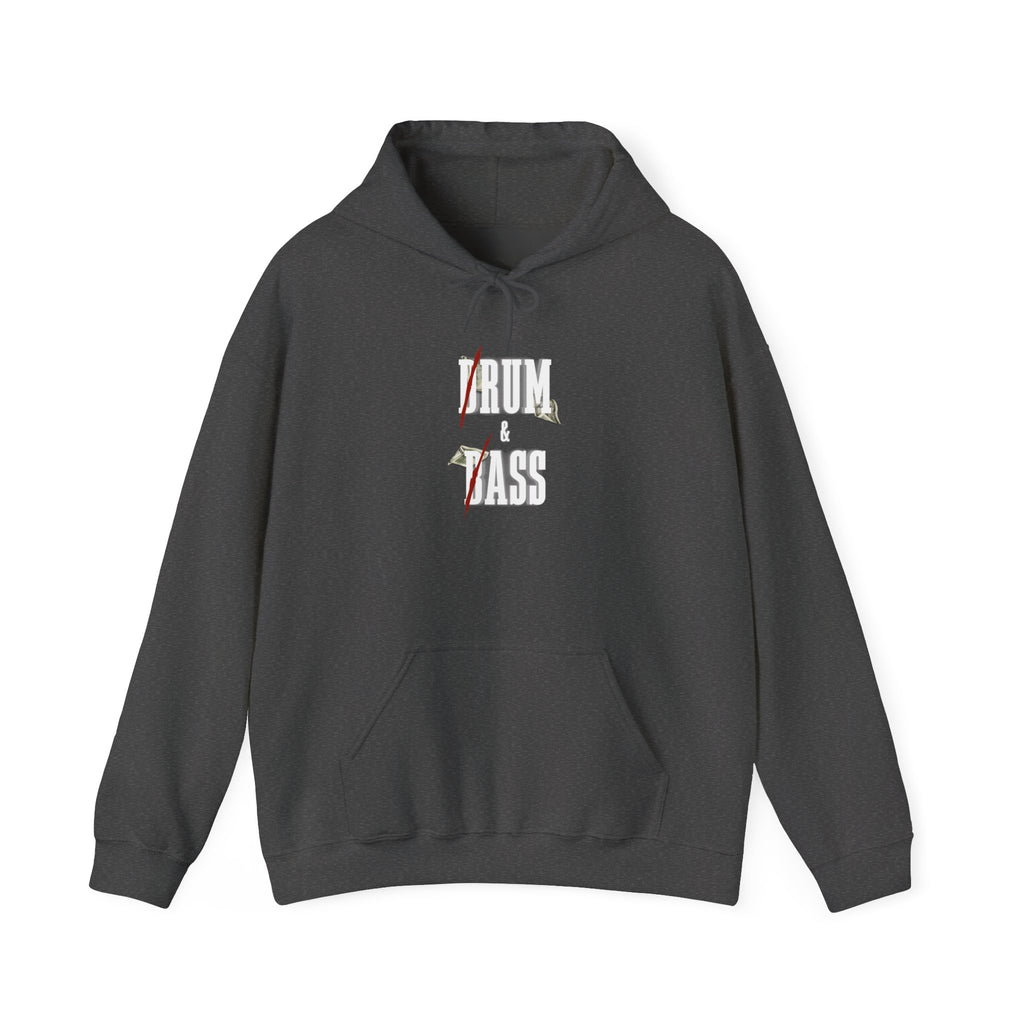 Drum and Bass Hoodie - Funny Drummer Sweatshirt Rum & Ass Money Music Pullover
