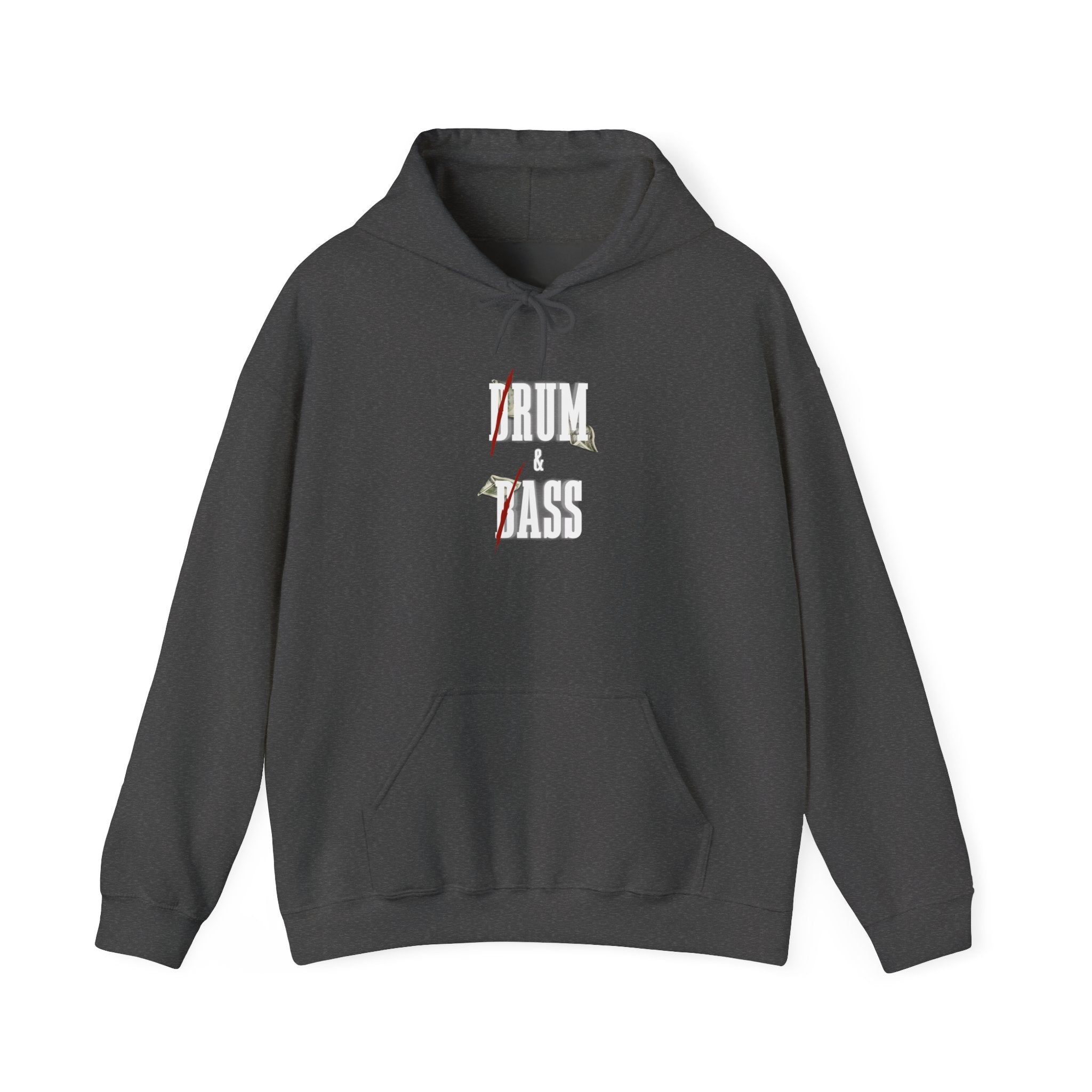 Drum and Bass Hoodie - Funny Drummer Sweatshirt Rum & Ass Money Music Pullover