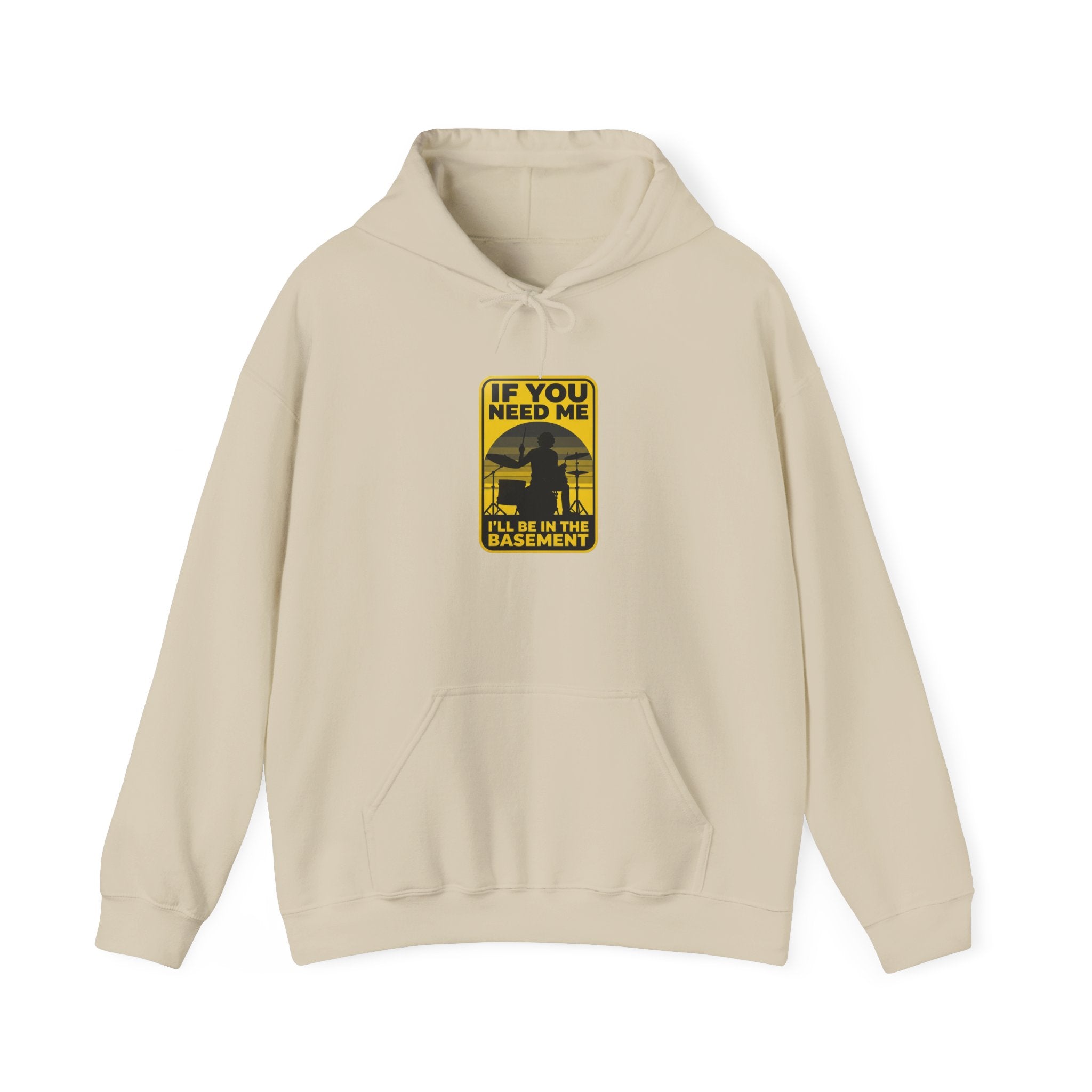 I'll Be In The Basement Drummer Hoodie – Drum Sweatshirt, Drumming Gift