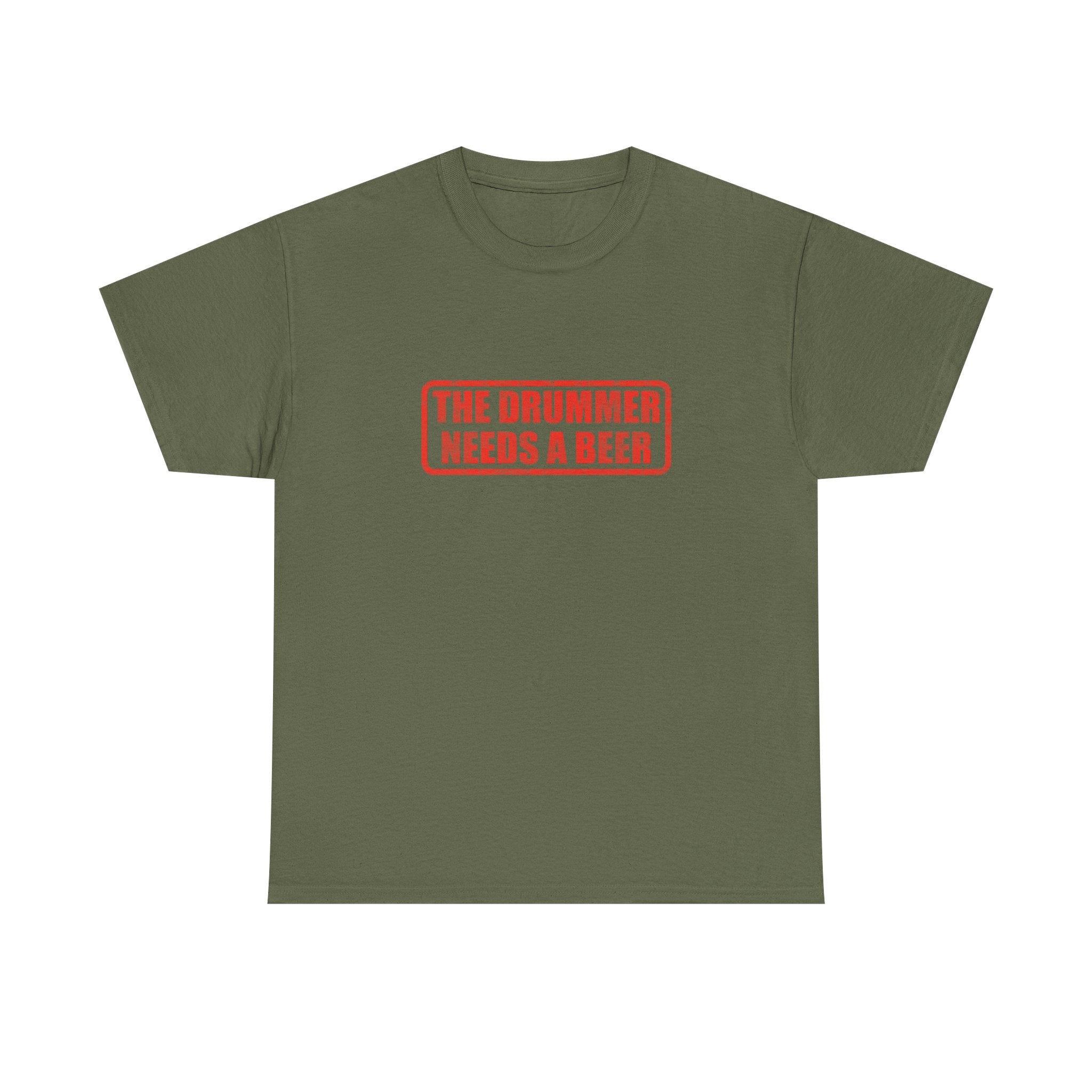 The Drummer Needs A Beer T-Shirt - Funny Musician Tee for Drum Players & Band Gifts