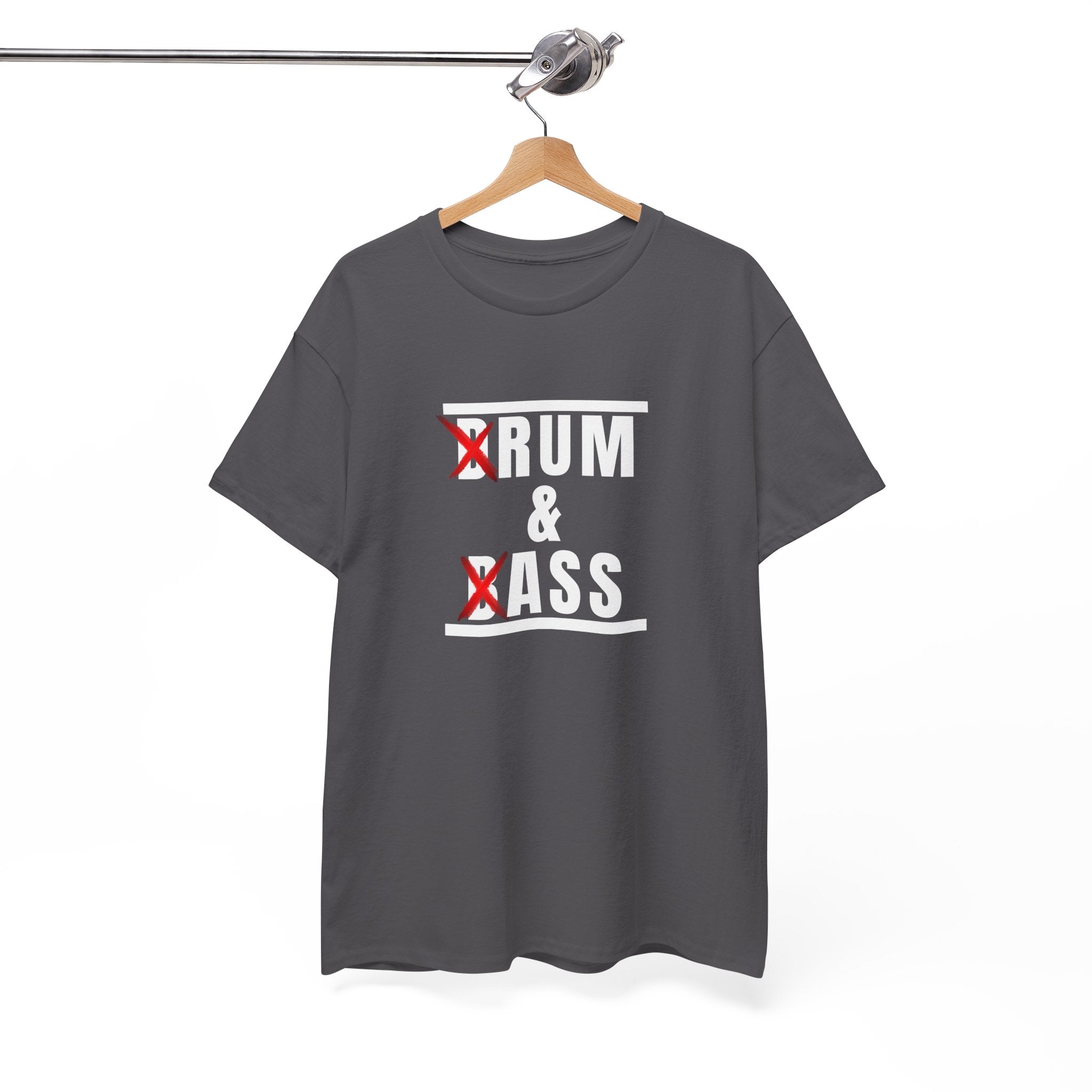 Drum and Bass T-Shirt - Funny Drummer Graphic Tee Rum & Ass Music Shirt