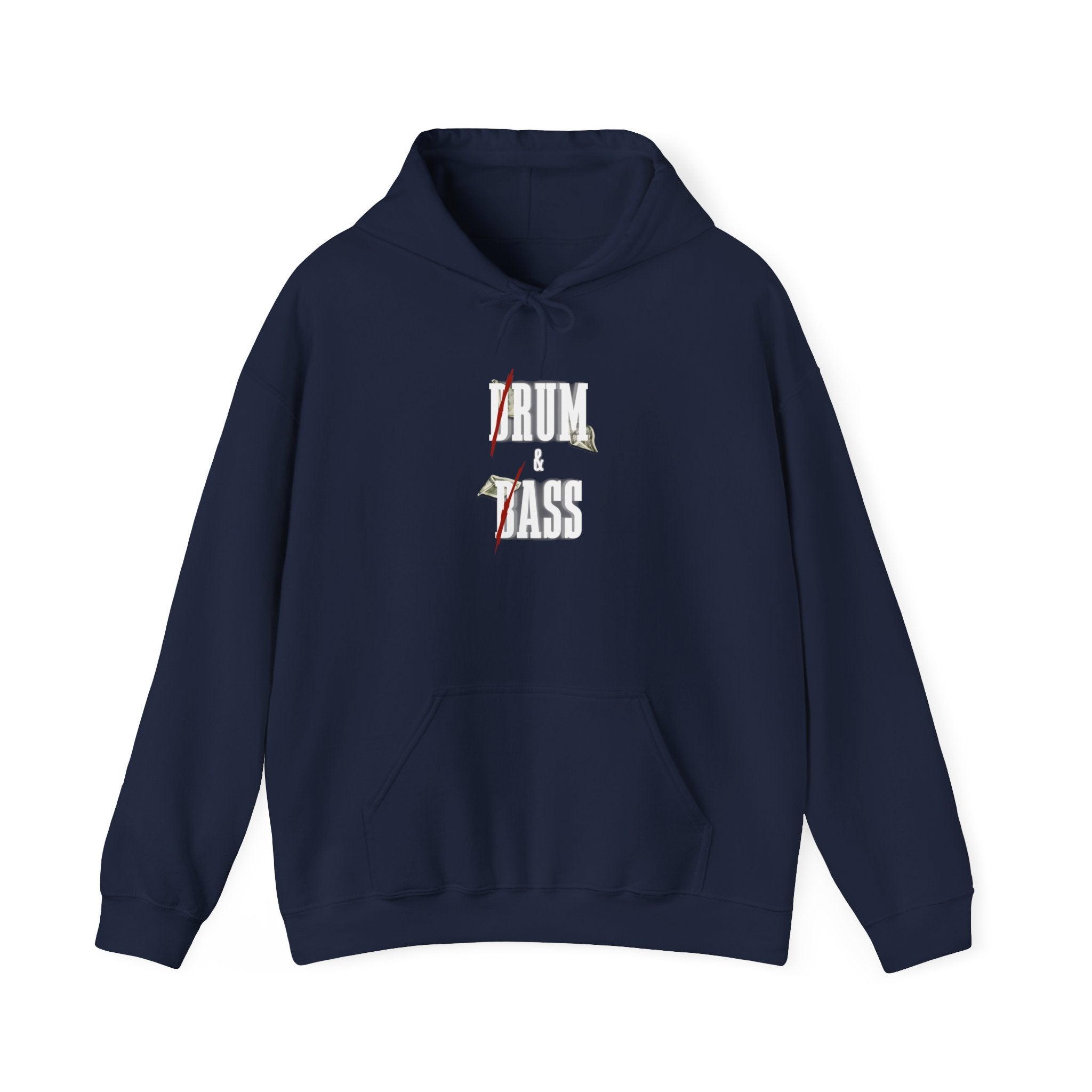 Drum and Bass Hoodie - Funny Drummer Sweatshirt Rum & Ass Money Music Pullover