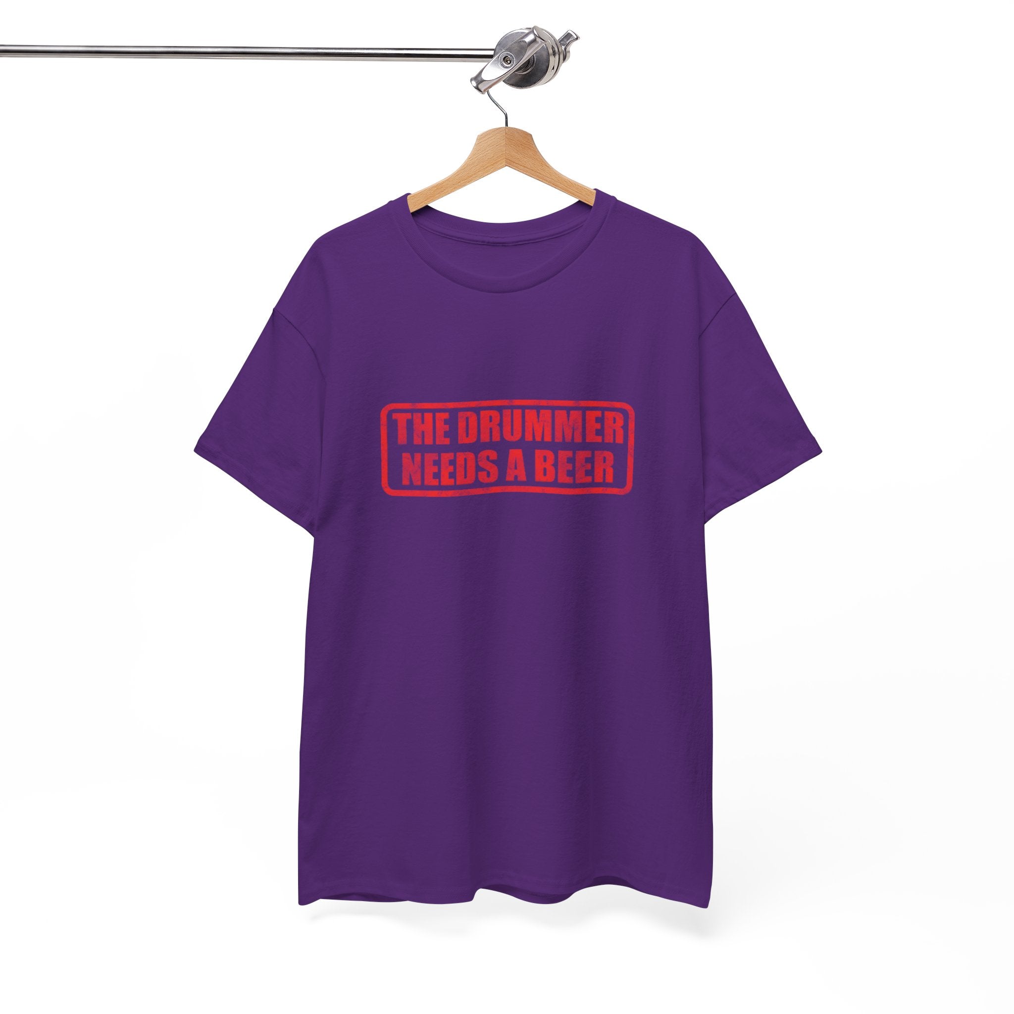 The Drummer Needs A Beer T-Shirt - Funny Musician Tee for Drum Players & Band Gifts