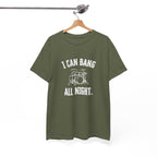 I Can Bang All Night T-Shirt - Vintage Drum Set Graphic Tee for Drummers