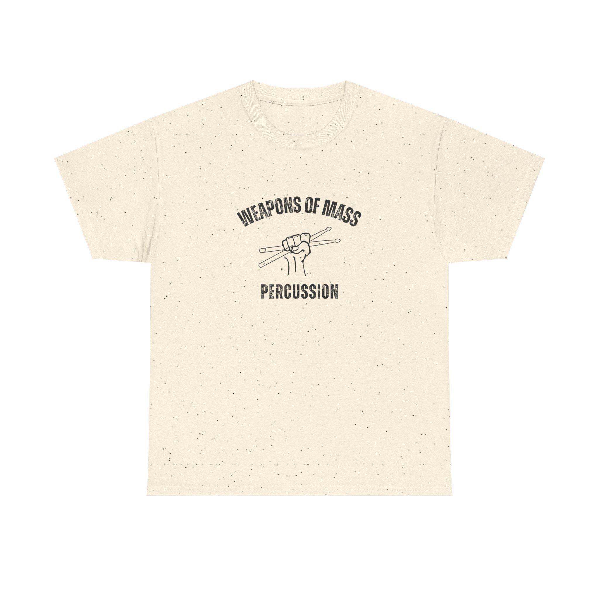 Weapons of Mass Percussion T-Shirt - Drummer Graphic Tee Music Rhythm Shirt