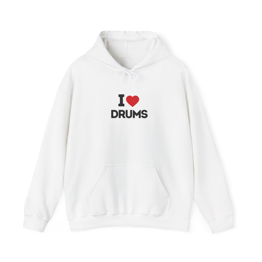 I Heart Drums Hoodie - Funny Drummer Gift Sweatshirt, Drumming Lover Hoodie, Gift for Drummer, Percussion Music Hoodie, Drum Player Gift Idea