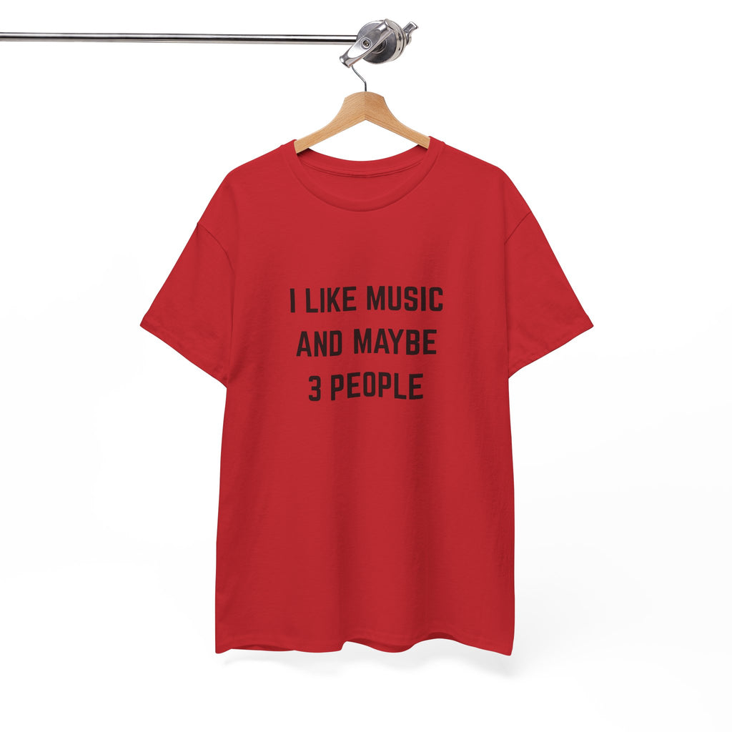 I Like Music And Maybe 3 People T-Shirt - Funny Music Lover Graphic Tee