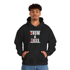 Drum and Bass Hoodie - Funny Drummer Sweatshirt Rum & Ass Music Pullover