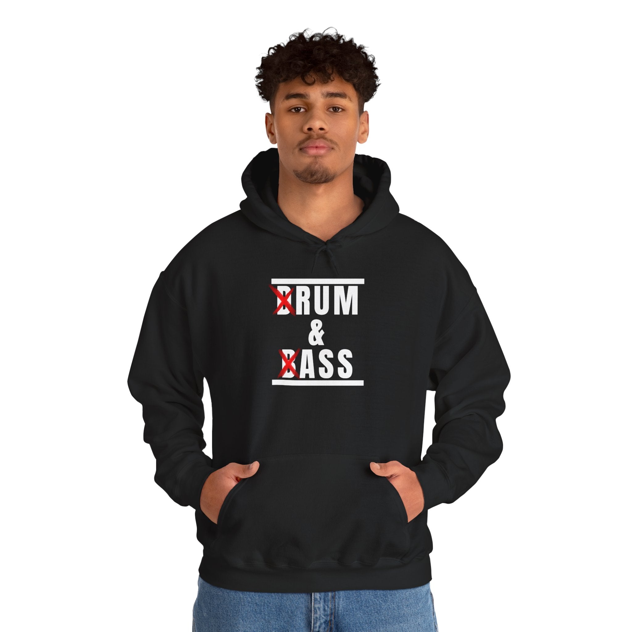 Drum and Bass Hoodie - Funny Drummer Sweatshirt Rum & Ass Music Pullover