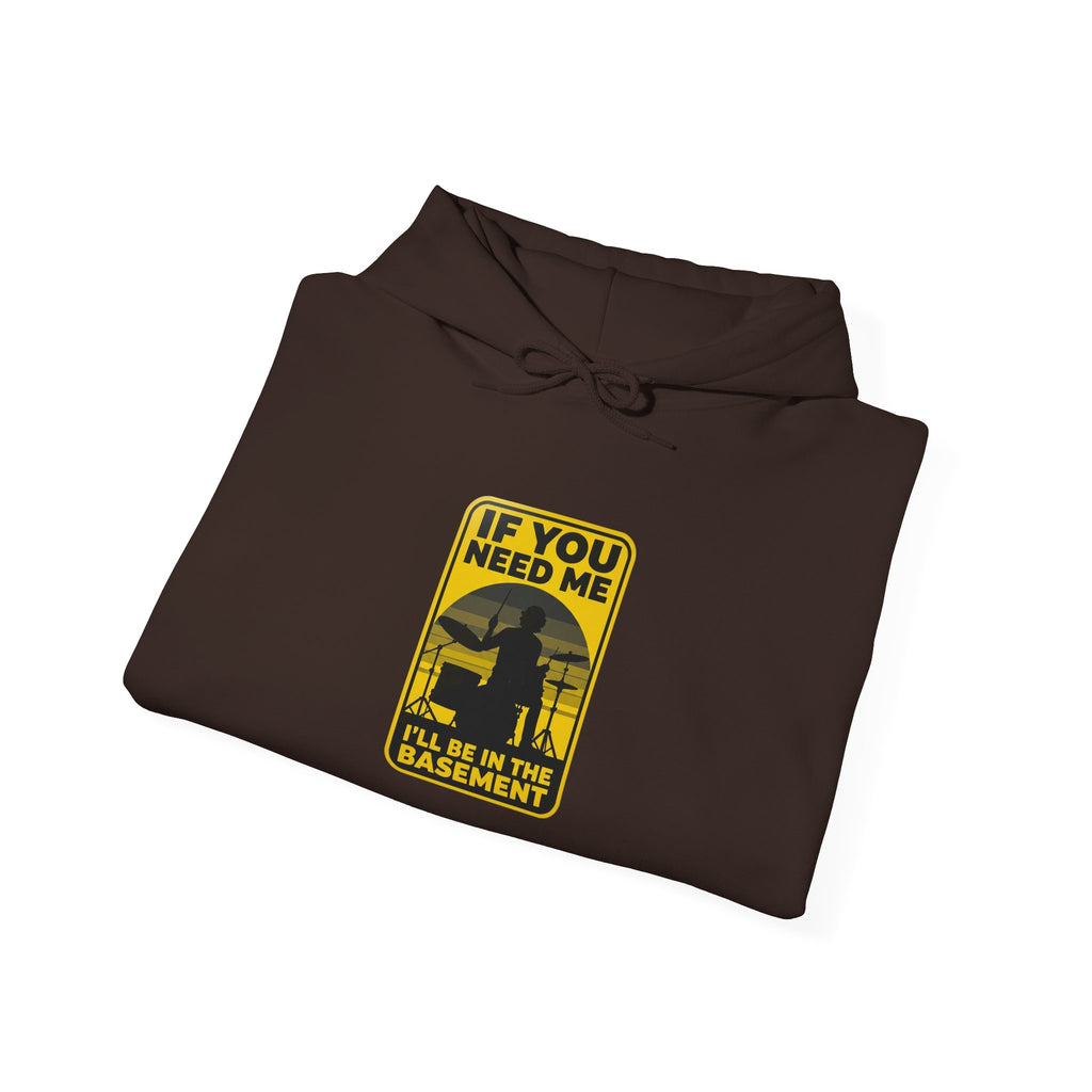 I'll Be In The Basement Drummer Hoodie – Drum Sweatshirt, Drumming Gift
