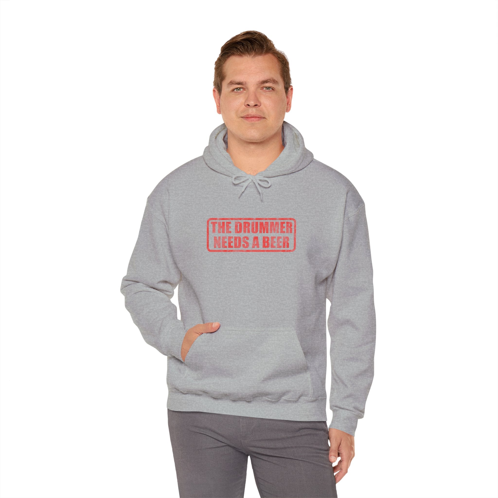 The Drummer Needs A Beer Hoodie - Funny Musician Sweatshirt for Drum Players & Band Gifts