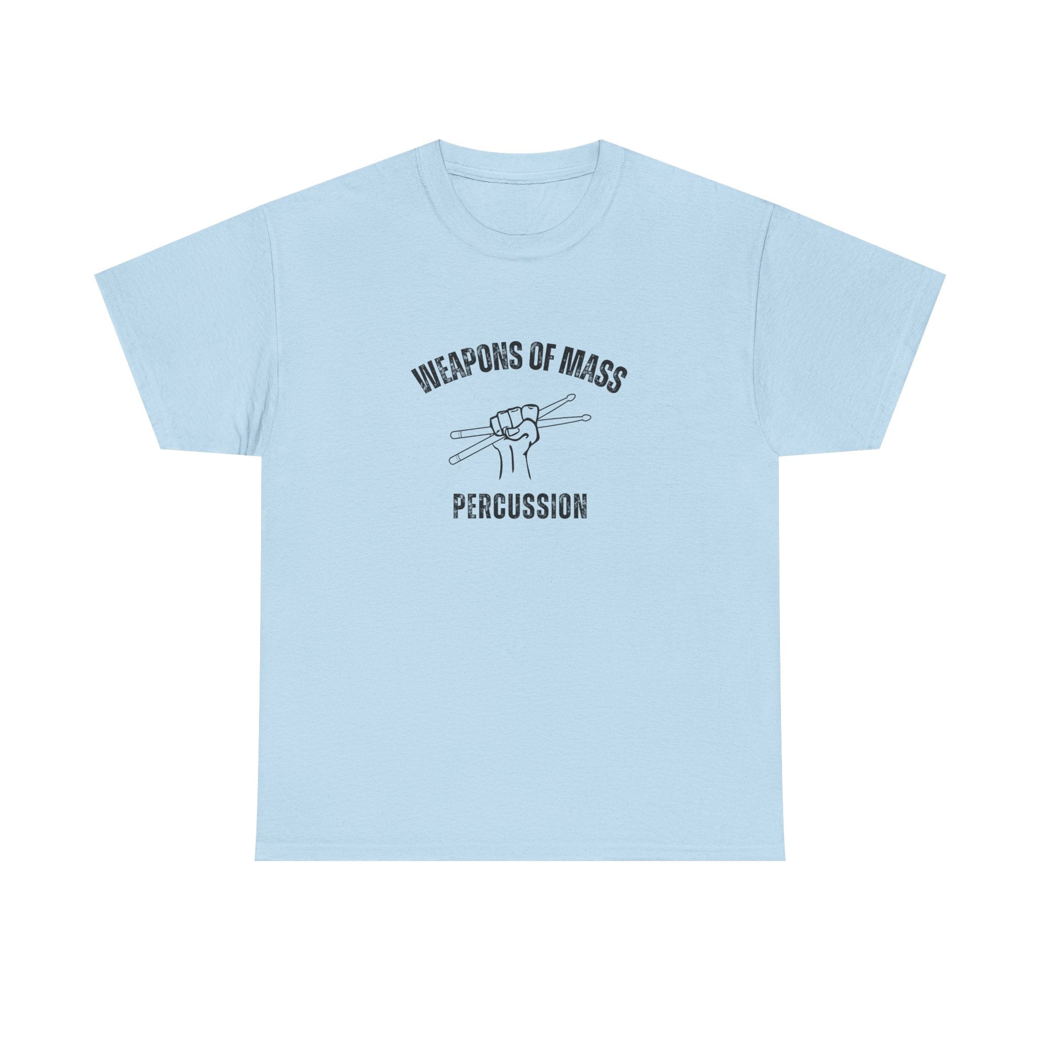 Weapons of Mass Percussion T-Shirt - Drummer Graphic Tee Music Rhythm Shirt
