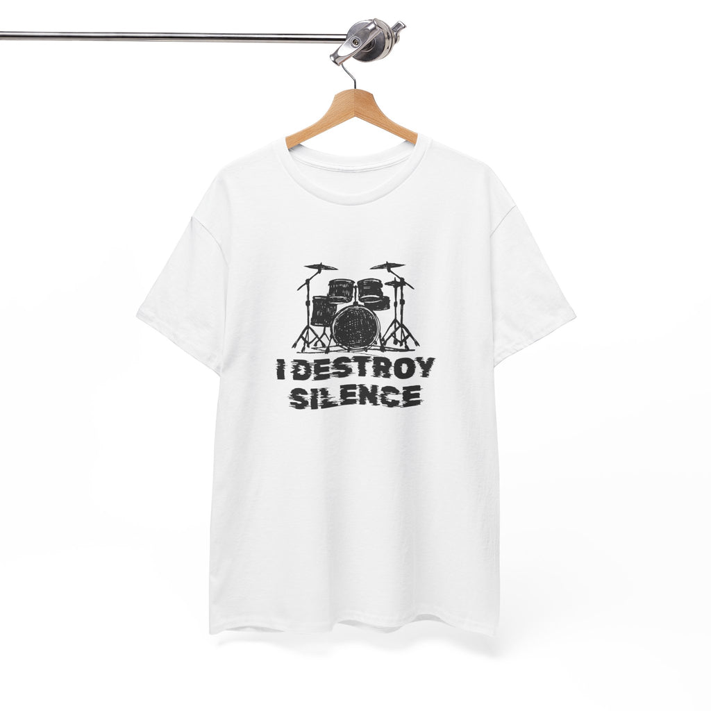 I Destroy Silence T-Shirt - Drummer Graphic Tee Drum Kit Music Shirt