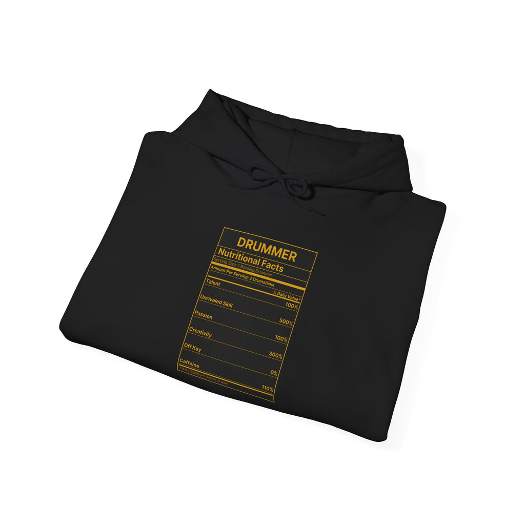 Drummer Nutritional Facts Hoodie – Drummer Gift Sweatshirt
