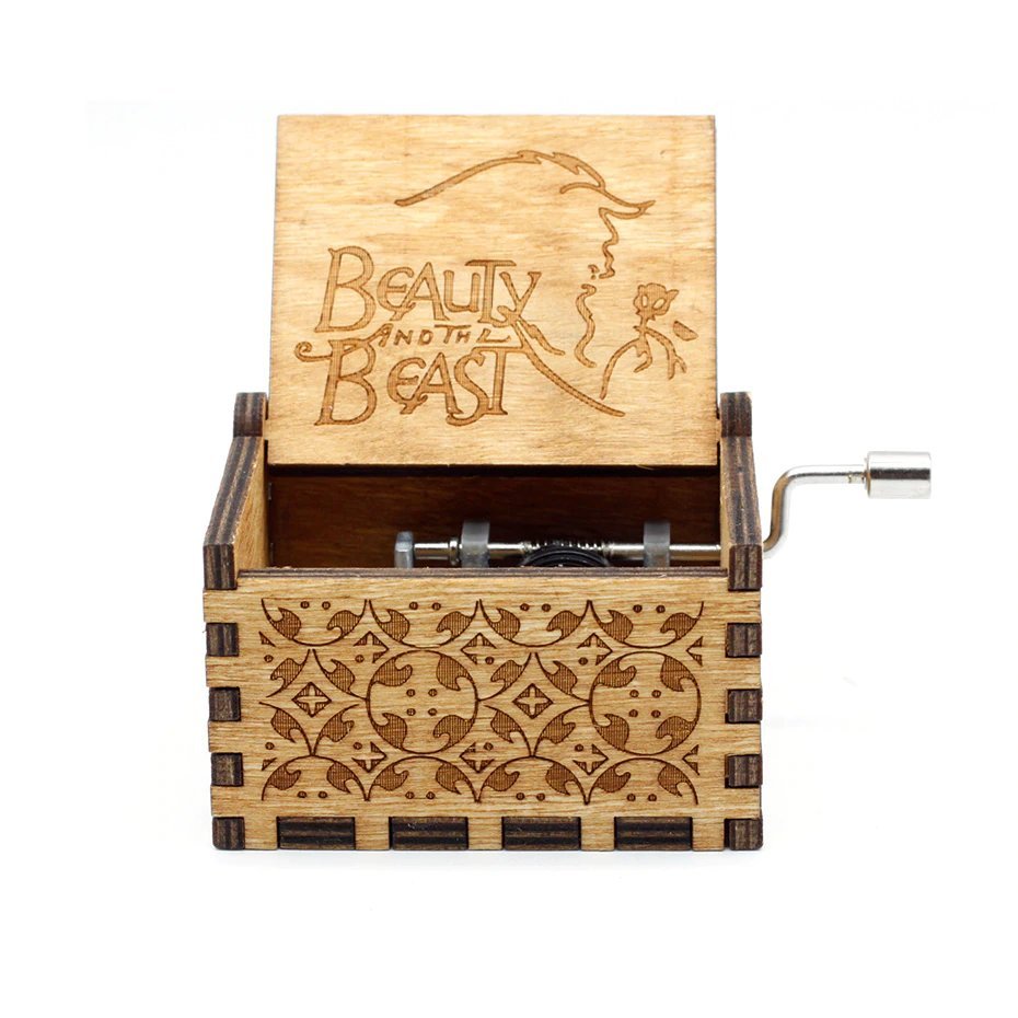 Wooden Hand Crank Music Box – Portable Melody Box