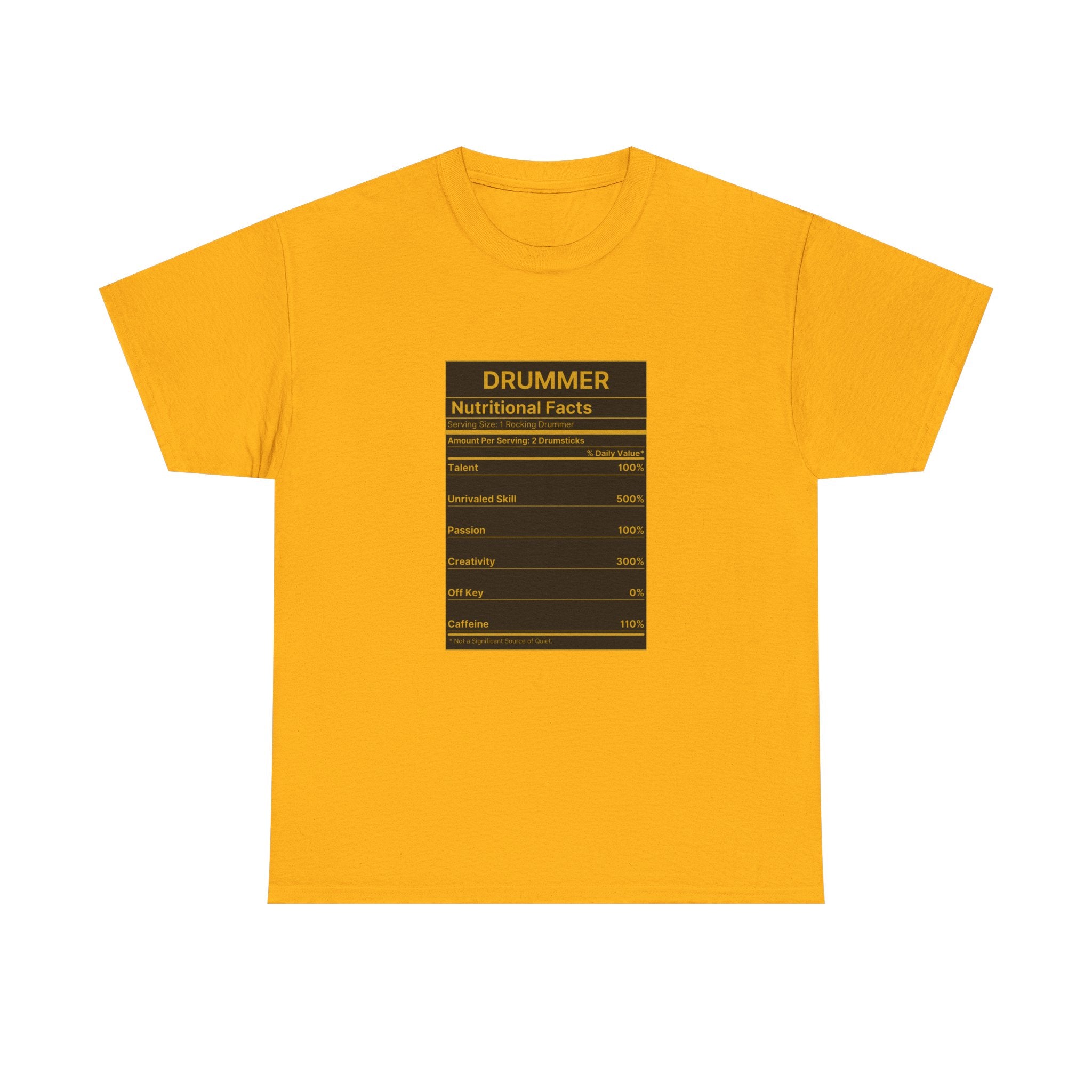 Drummer Nutritional Facts T-Shirt – Drummer Gift Shirt, Percussion Player Tee