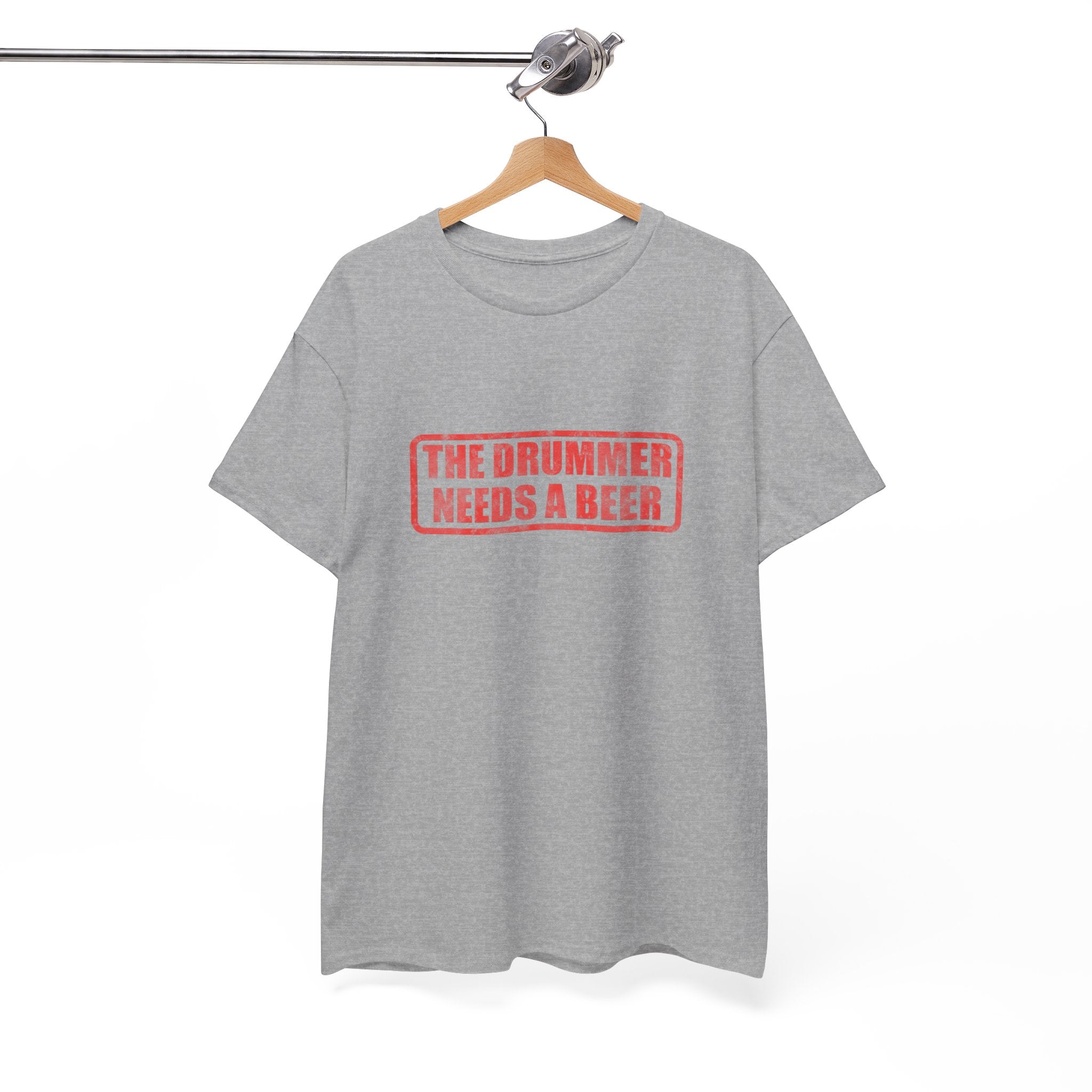 The Drummer Needs A Beer T-Shirt - Funny Musician Tee for Drum Players & Band Gifts