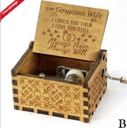 Wooden Hand Crank Music Box – Portable Melody Box