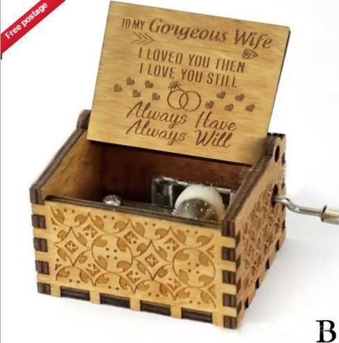 Wooden Hand Crank Music Box – Portable Melody Box