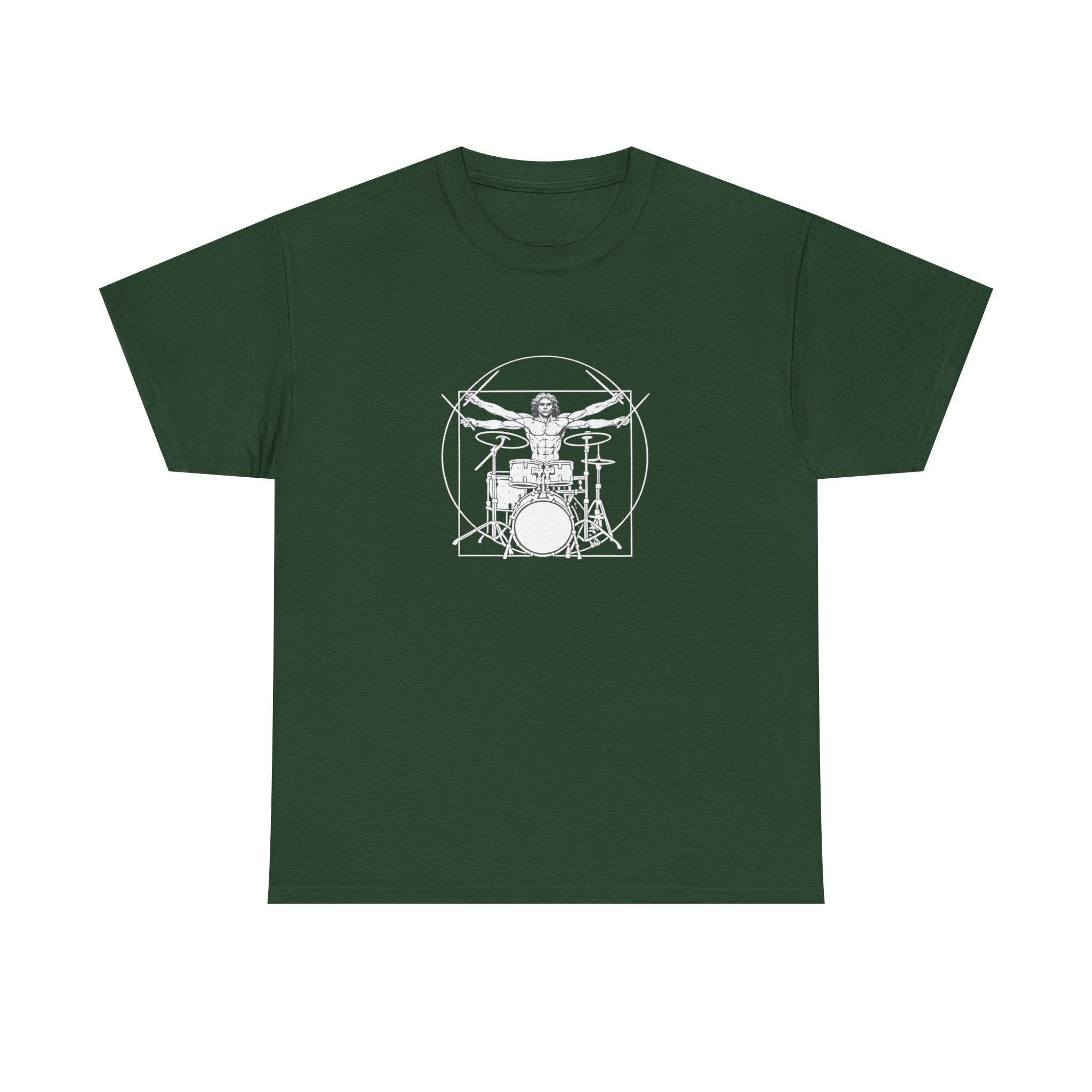 Drummer Vitruvian T-shirt - Drum Kit Graphic Tee Musician Shirt