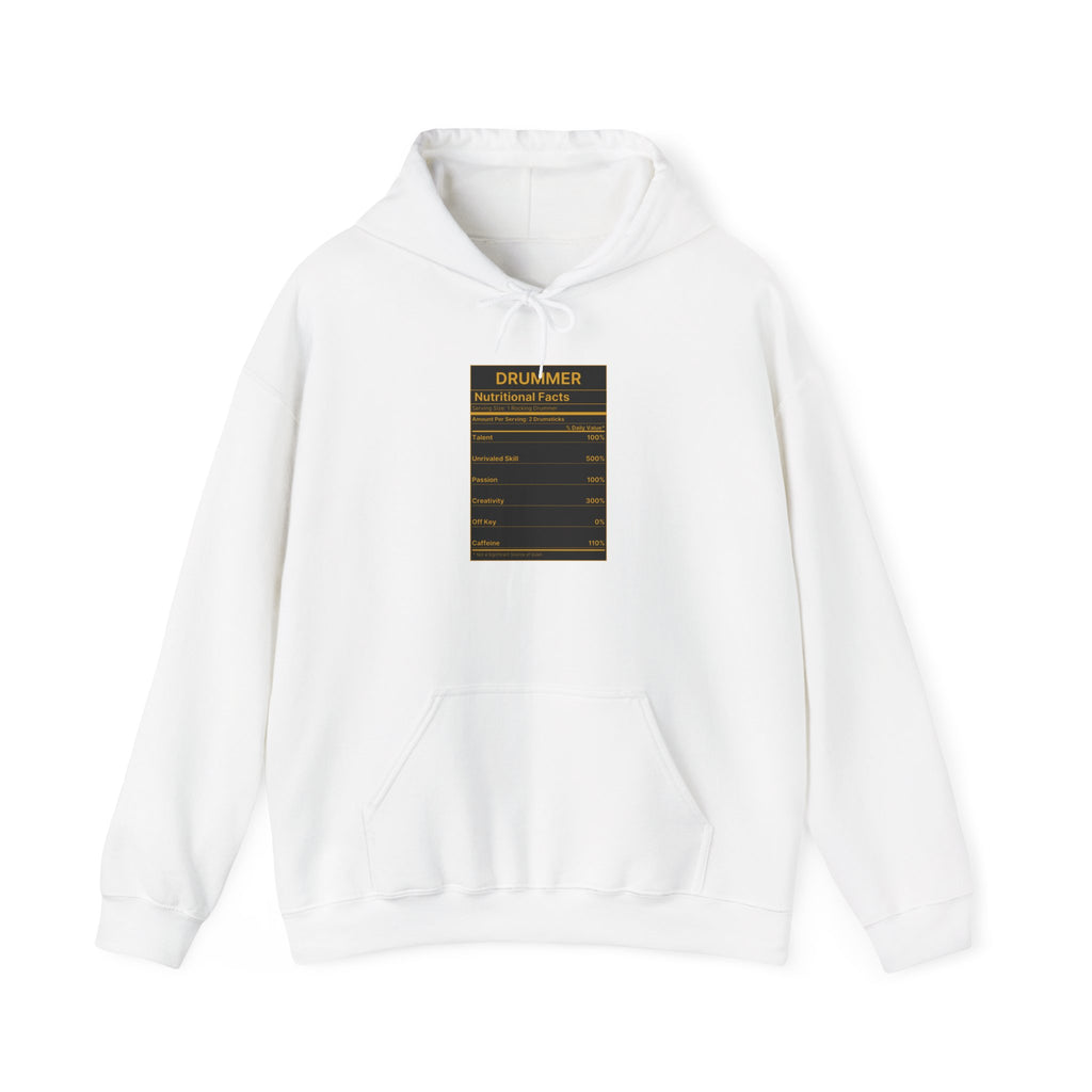 Drummer Nutritional Facts Hoodie – Drummer Gift Sweatshirt