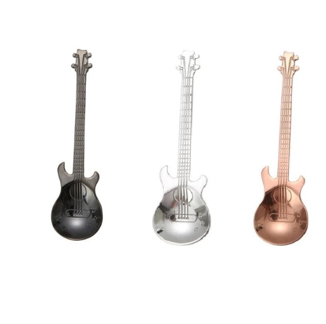 Stainless Steel Guitar Coffee Spoons – Unique Musical Design