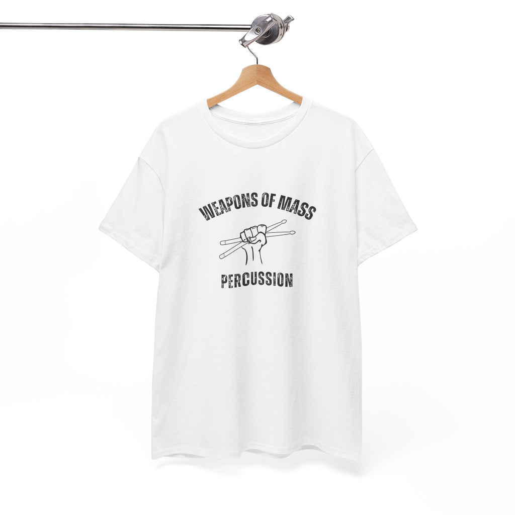 Weapons of Mass Percussion T-Shirt - Drummer Graphic Tee Music Rhythm Shirt