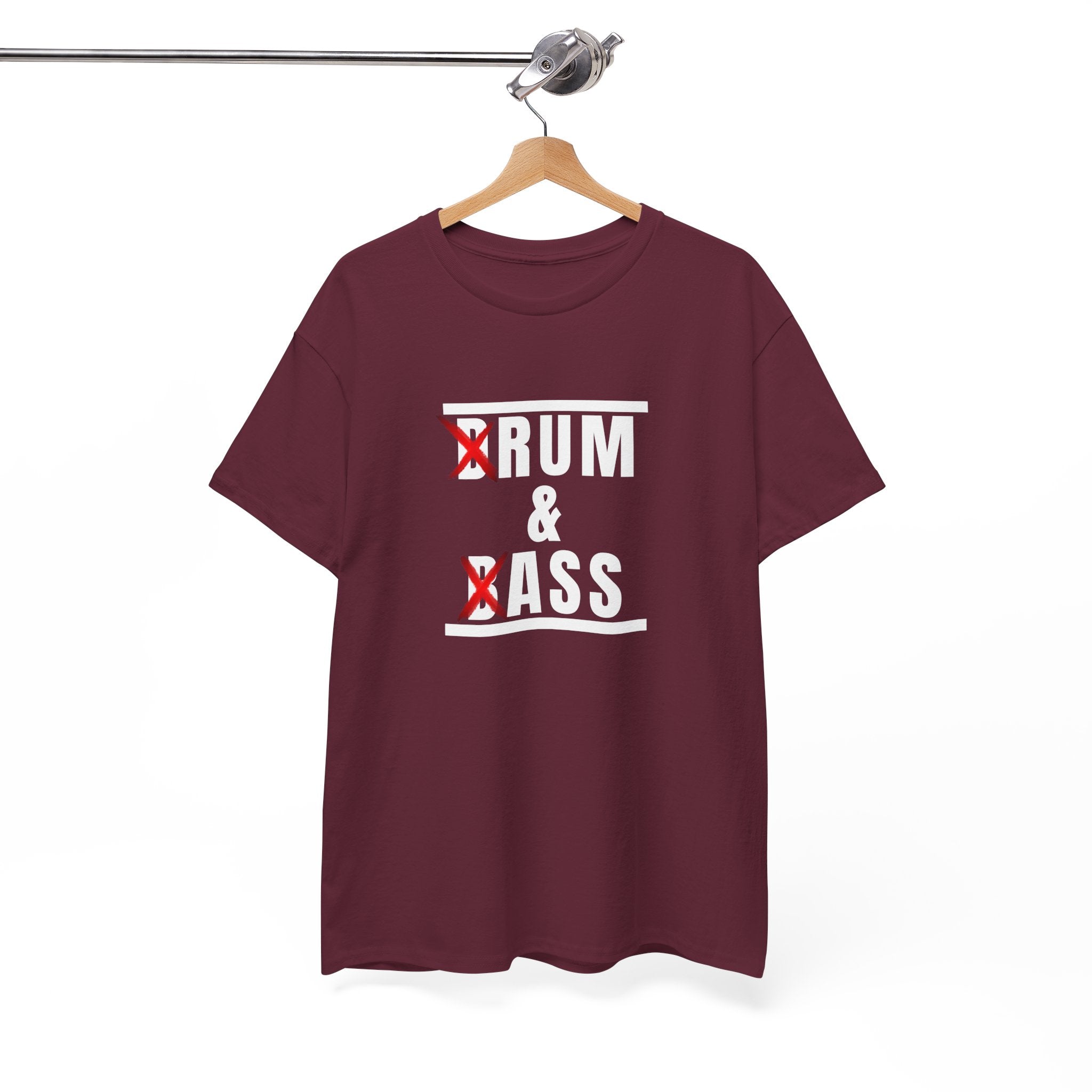 Drum and Bass T-Shirt - Funny Drummer Graphic Tee Rum & Ass Music Shirt