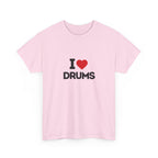 I Heart Drums T-Shirt, Funny Drummer Gift Shirt, Drumming Lover Tee, Gift for Drummer, Percussion Music Shirt, Drum Player Gift Idea
