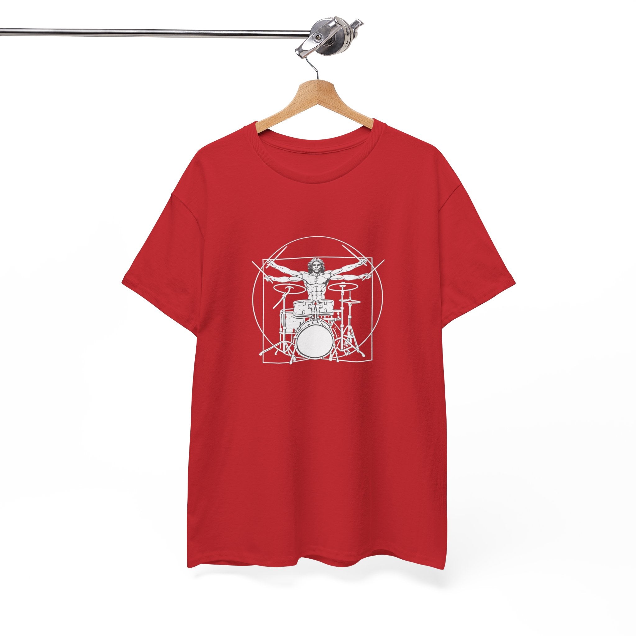 Drummer Vitruvian T-shirt - Drum Kit Graphic Tee Musician Shirt