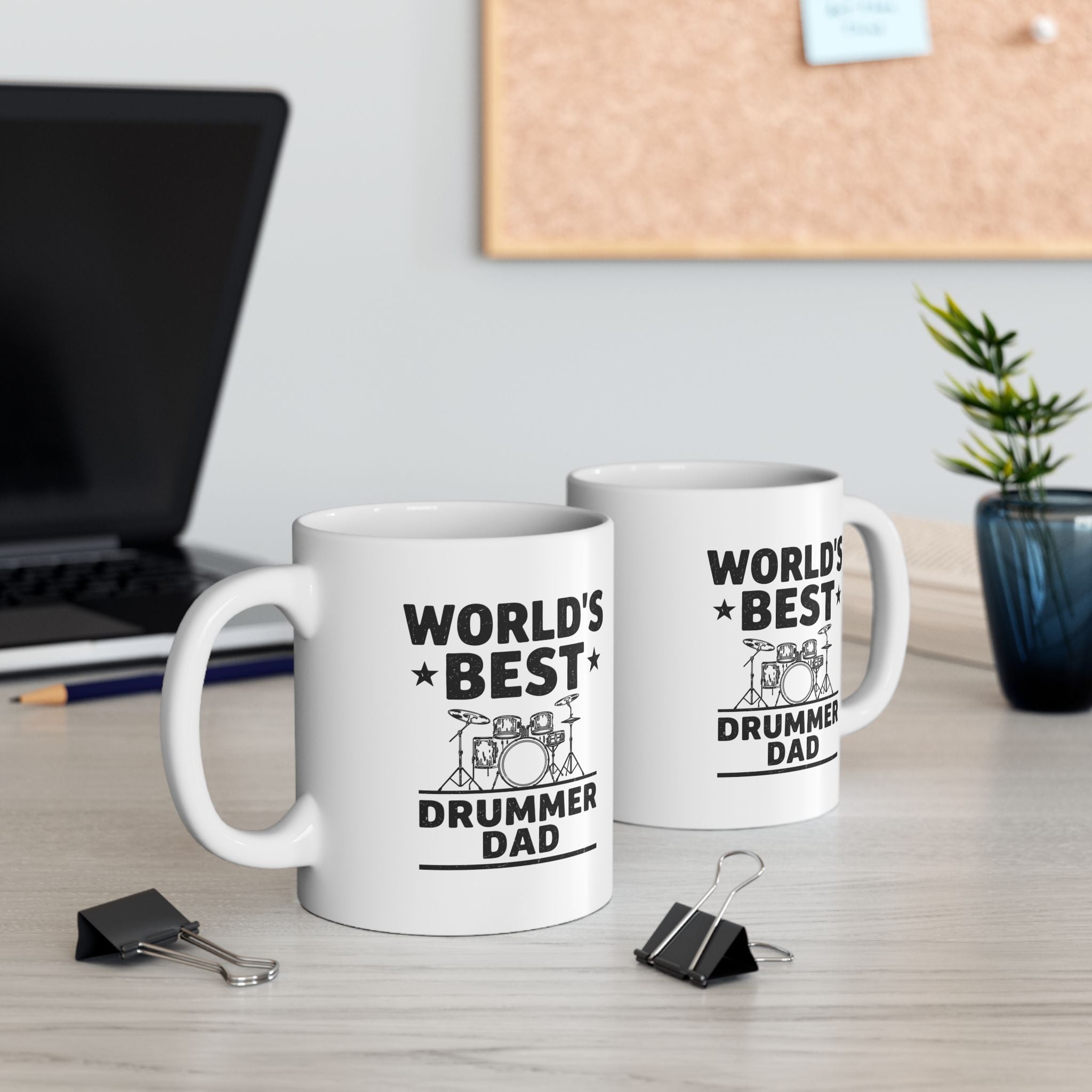 World's Best Drummer Dad Mug - Drumming Gift for Dad