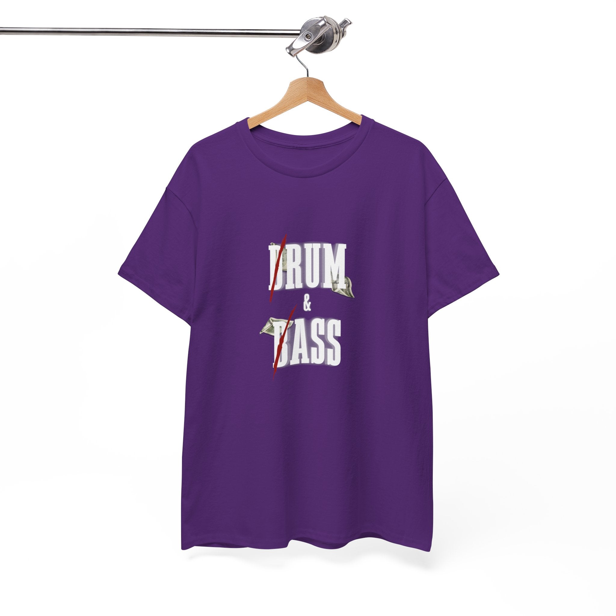 Drum and Bass T-Shirt - Funny Drummer Graphic Tee Rum & Ass Money Music Shirt