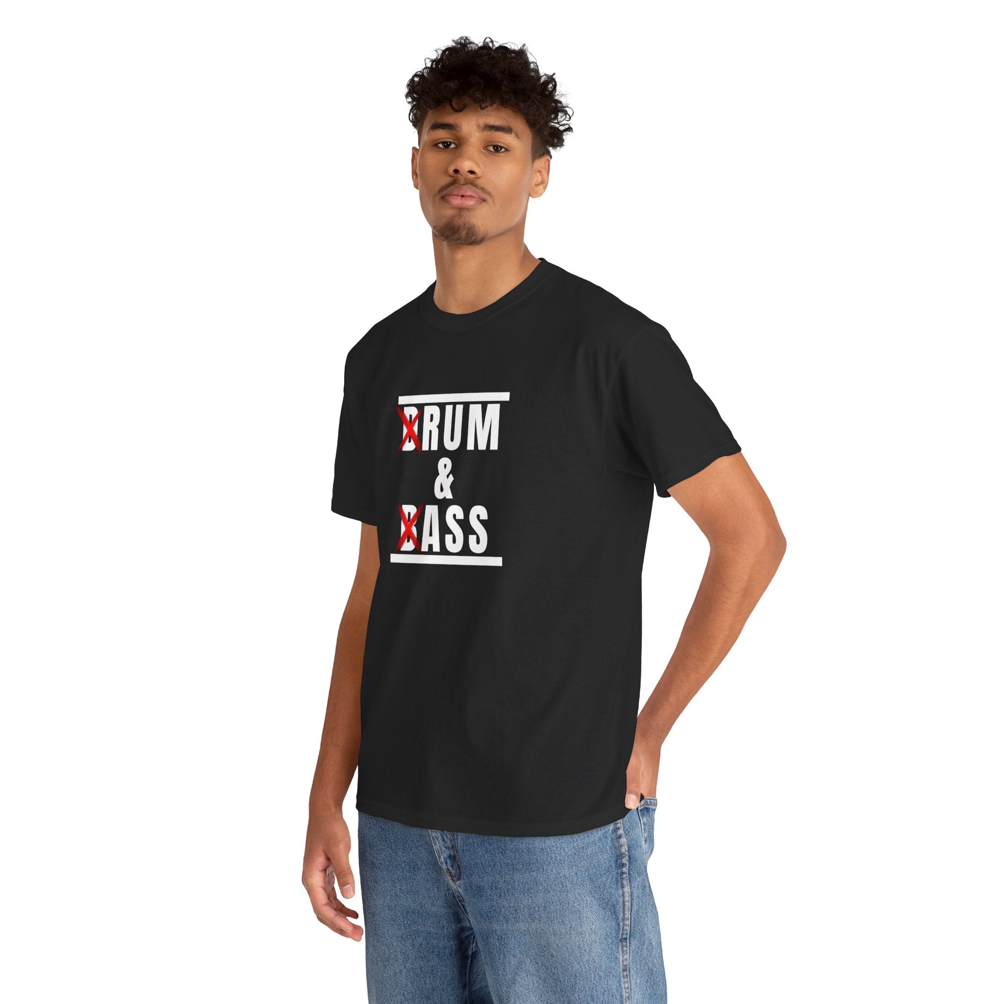 Drum and Bass T-Shirt - Funny Drummer Graphic Tee Rum & Ass Music Shirt