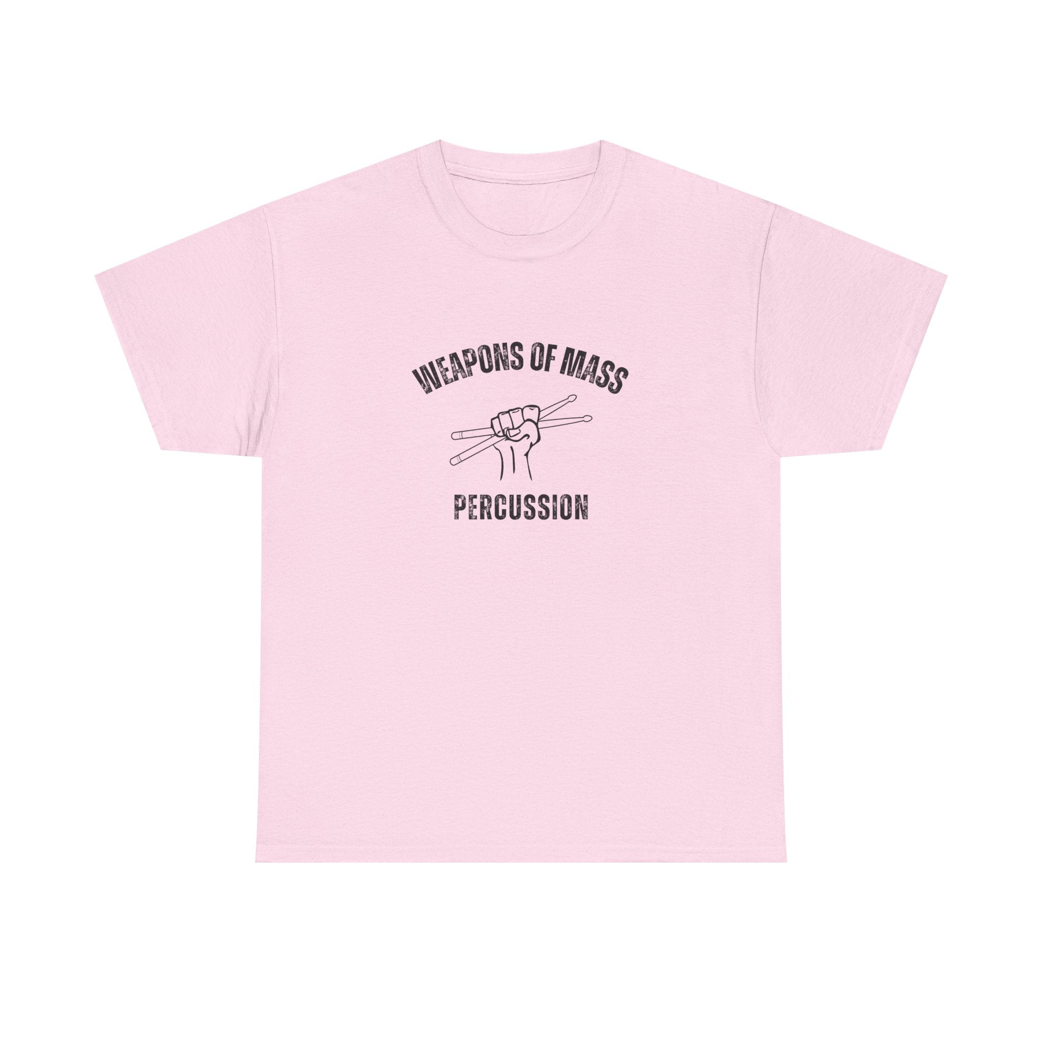 Weapons of Mass Percussion T-Shirt - Drummer Graphic Tee Music Rhythm Shirt