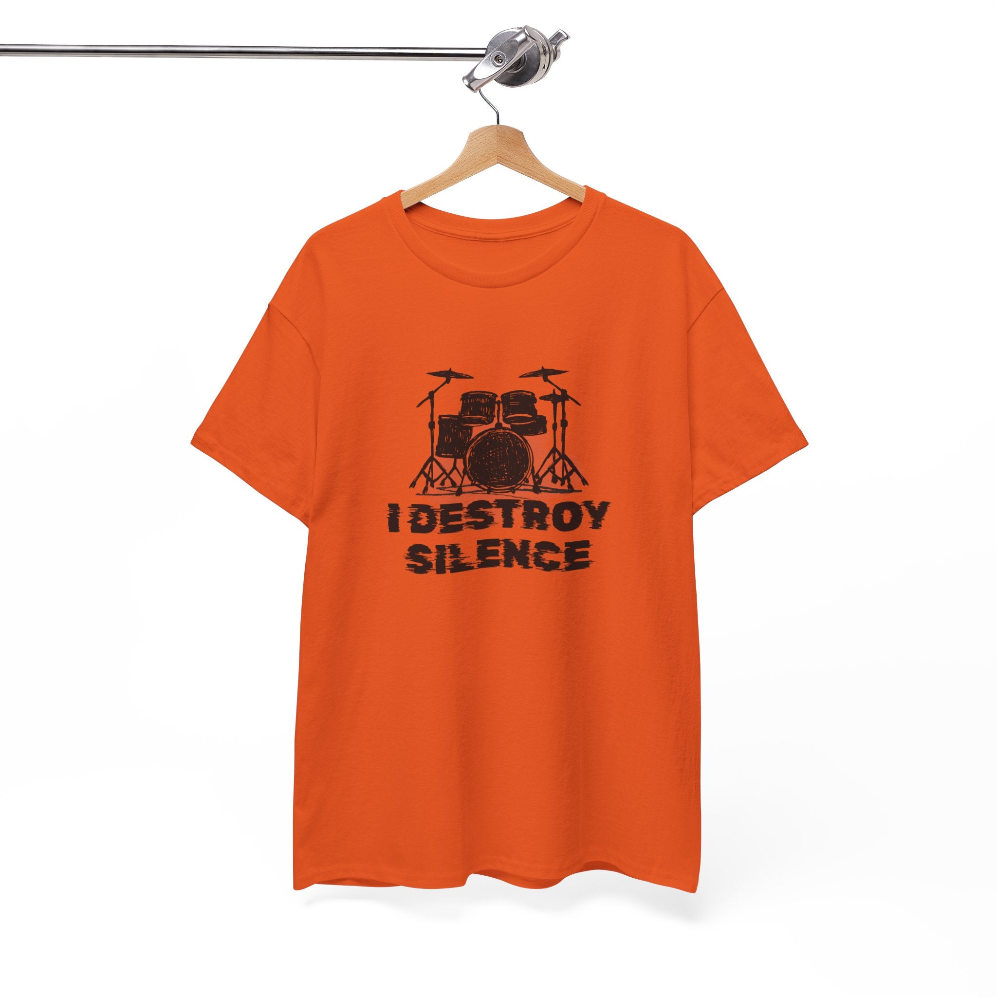 I Destroy Silence T-Shirt - Drummer Graphic Tee Drum Kit Music Shirt