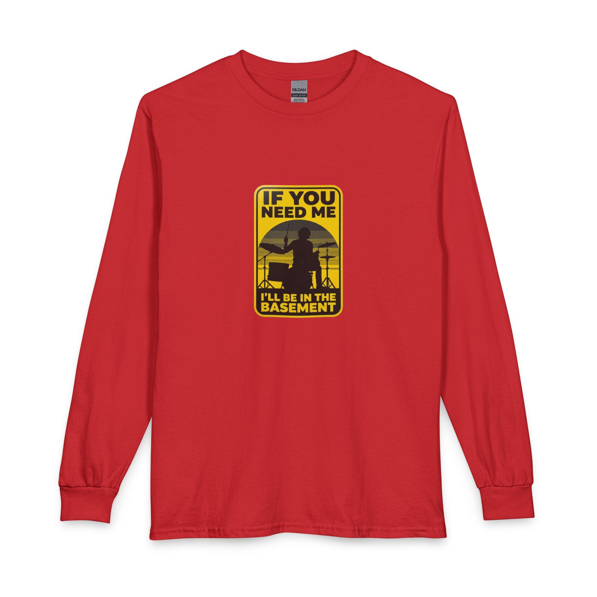 I'll Be In The Basement Drummer Long Sleeve Shirt - Drum Player Long Sleeve Tee, Drumming Gift