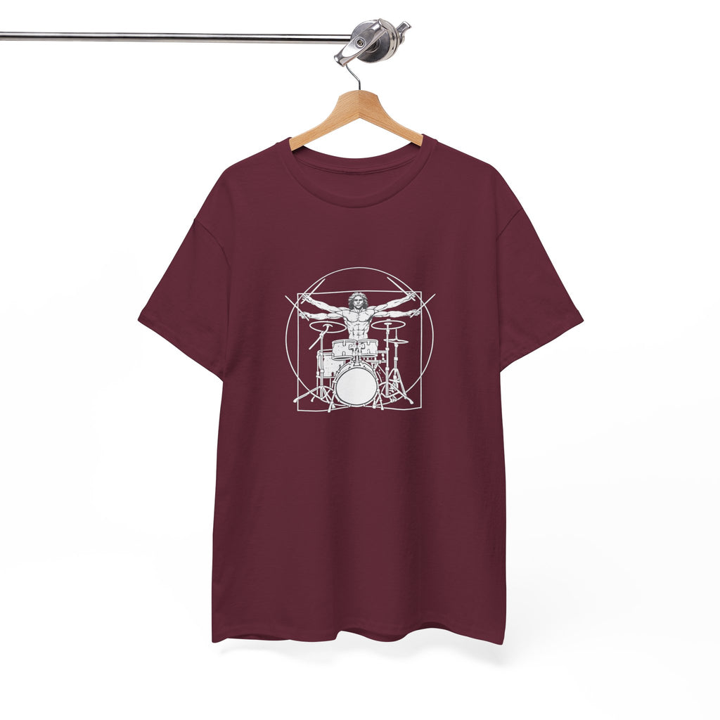 Drummer Vitruvian T-shirt - Drum Kit Graphic Tee Musician Shirt