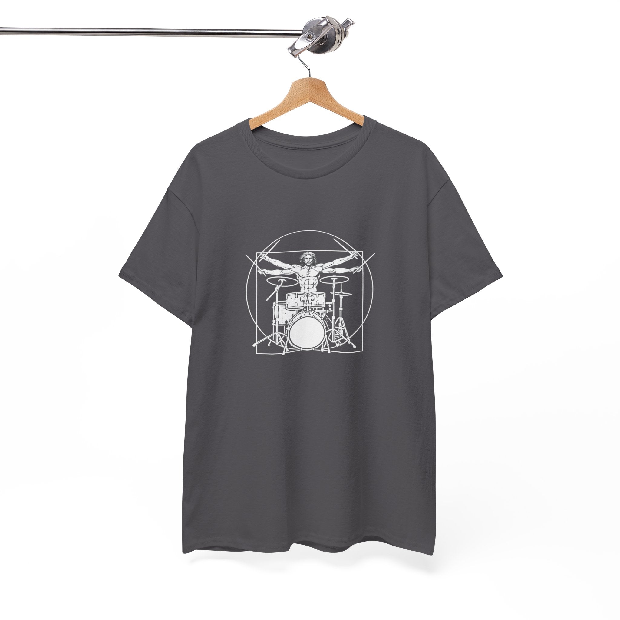 Drummer Vitruvian T-shirt - Drum Kit Graphic Tee Musician Shirt