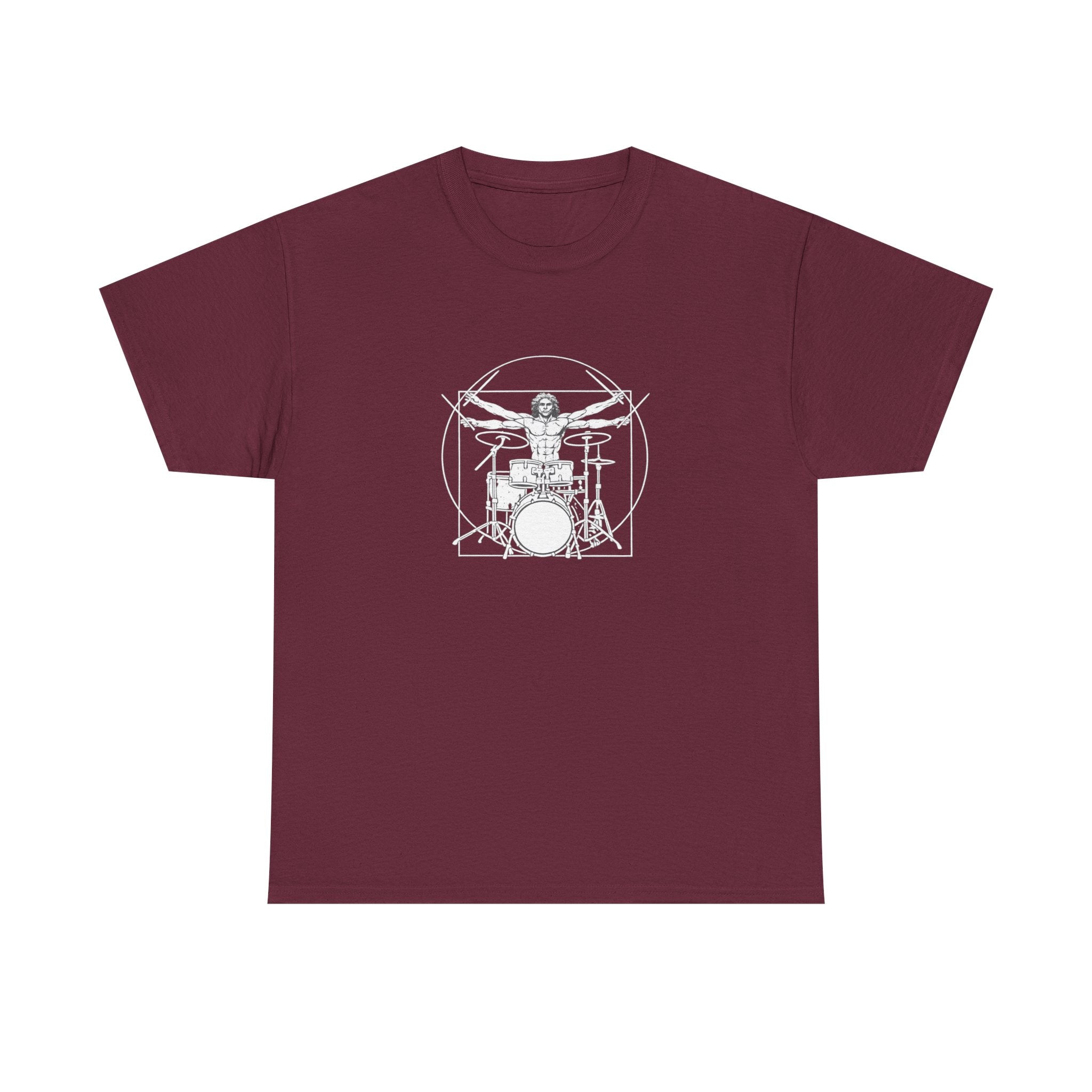 Drummer Vitruvian T-shirt - Drum Kit Graphic Tee Musician Shirt