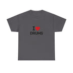 I Heart Drums T-Shirt, Funny Drummer Gift Shirt, Drumming Lover Tee, Gift for Drummer, Percussion Music Shirt, Drum Player Gift Idea